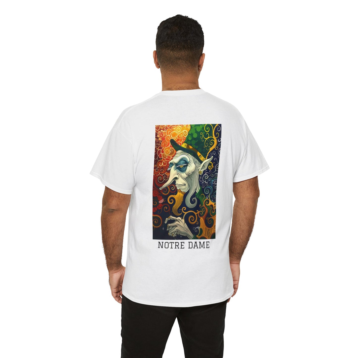 Notre Dame 01B - Unisex Heavy Cotton Tee - Image on the Back