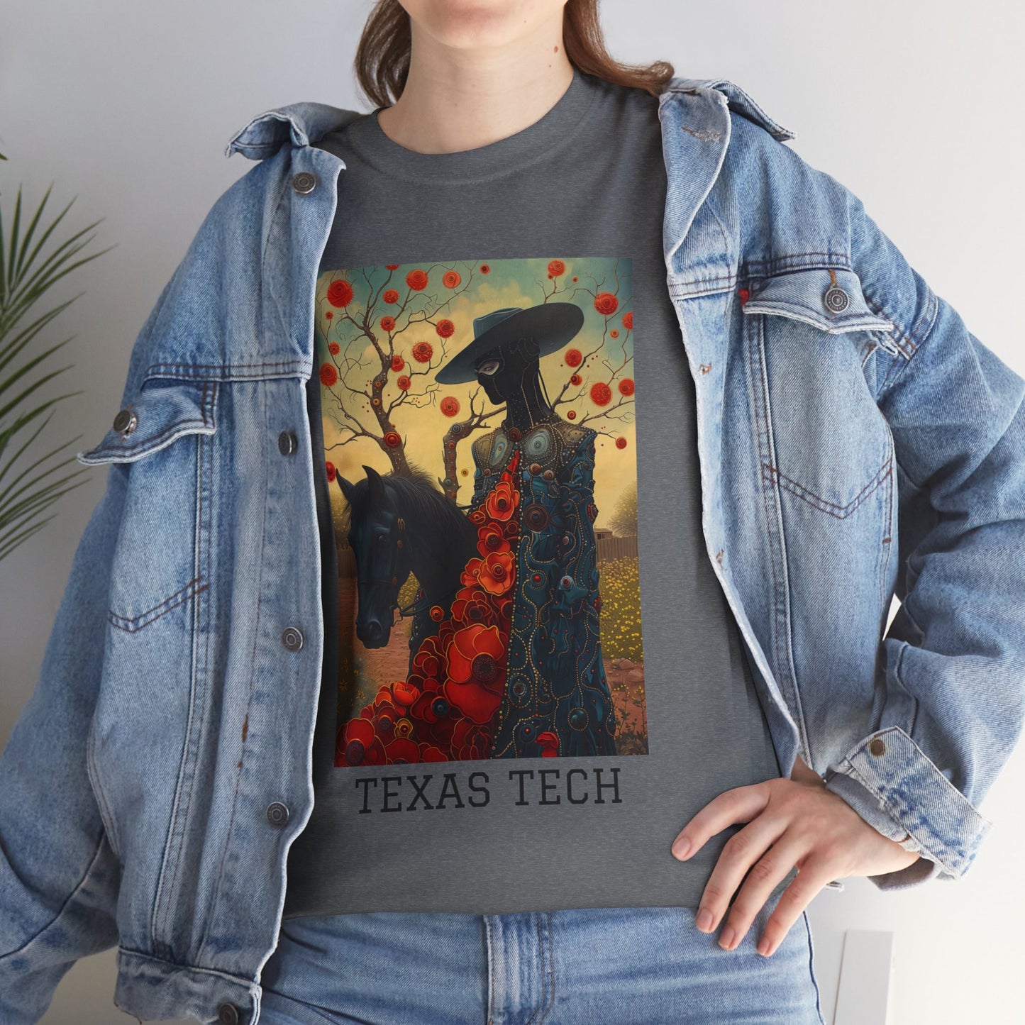 Texas Tech 03F - Unisex Heavy Cotton Tee - Image on the Front