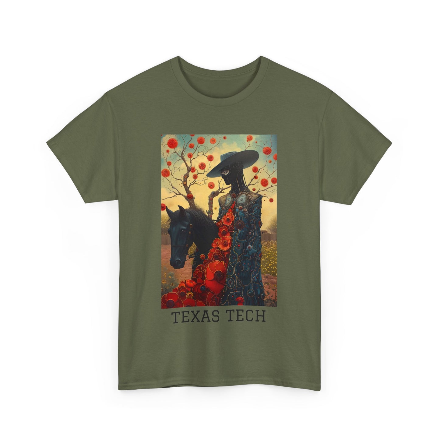 Texas Tech 03F - Unisex Heavy Cotton Tee - Image on the Front