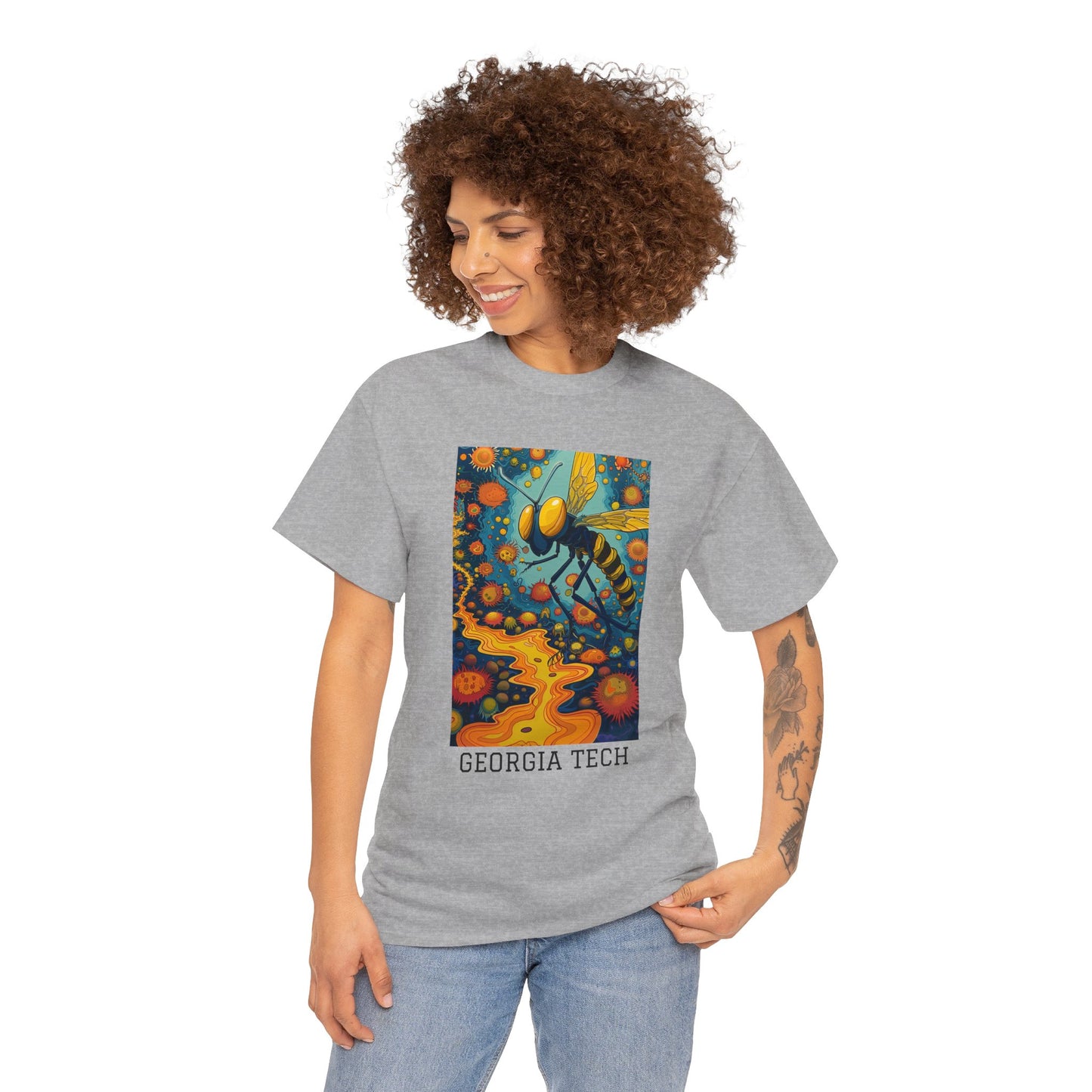 Georgia Tech 03F - Unisex Heavy Cotton Tee - Image on the Front