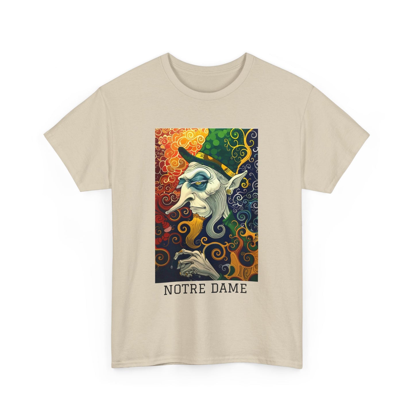 Notre Dame 01F - Unisex Heavy Cotton Tee - Image on the Front