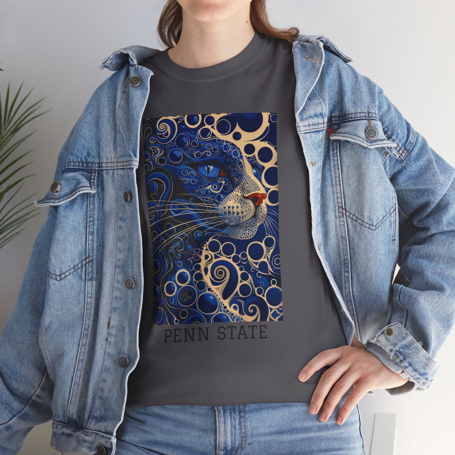 Penn State 01F - Unisex Heavy Cotton Tee - Image on the Front