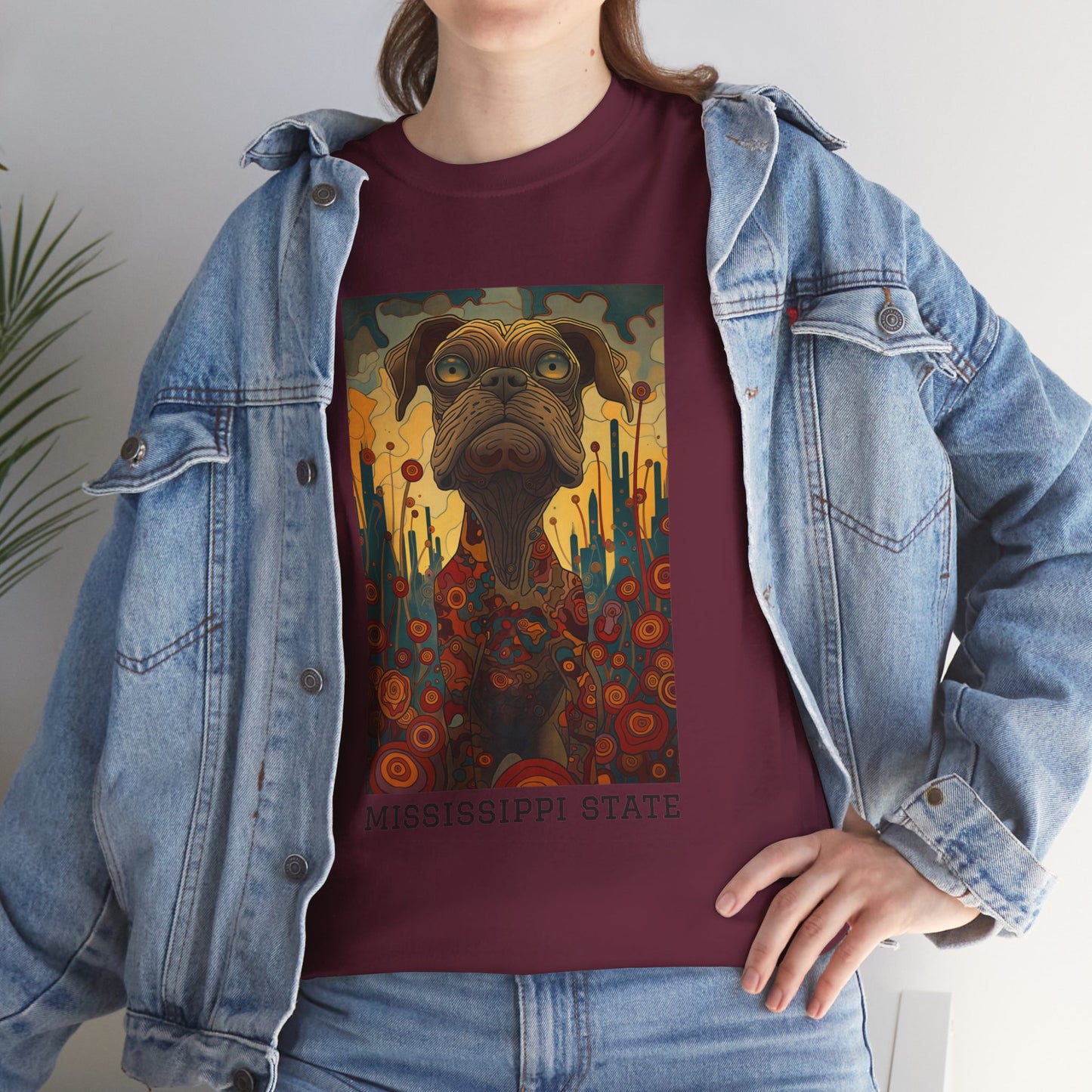 Mississippi State 01F - Unisex Heavy Cotton Tee - Image on the Front