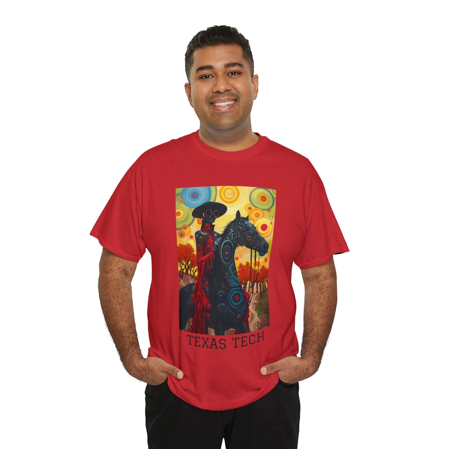 Texas Tech 02F - Unisex Heavy Cotton Tee - Image on the Front