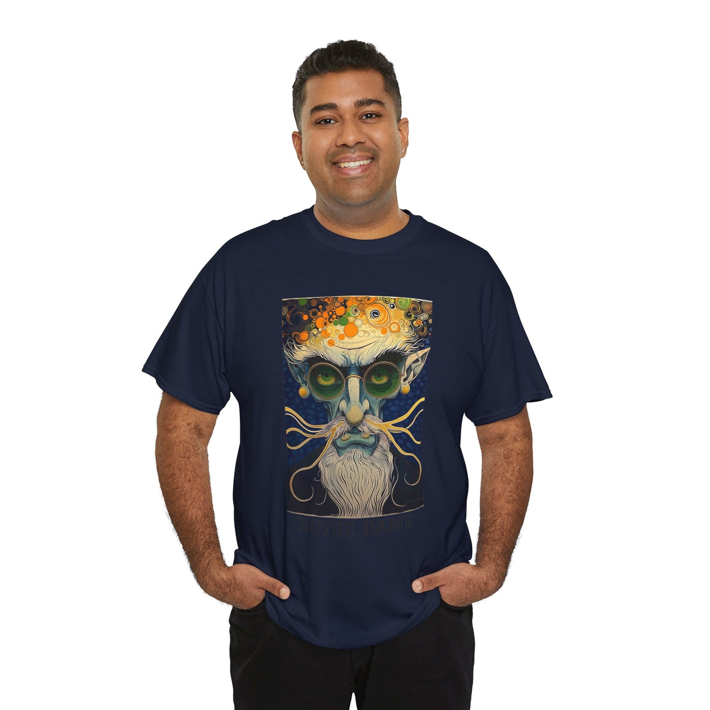 Notre Dame 02F - Unisex Heavy Cotton Tee - Image on the Front