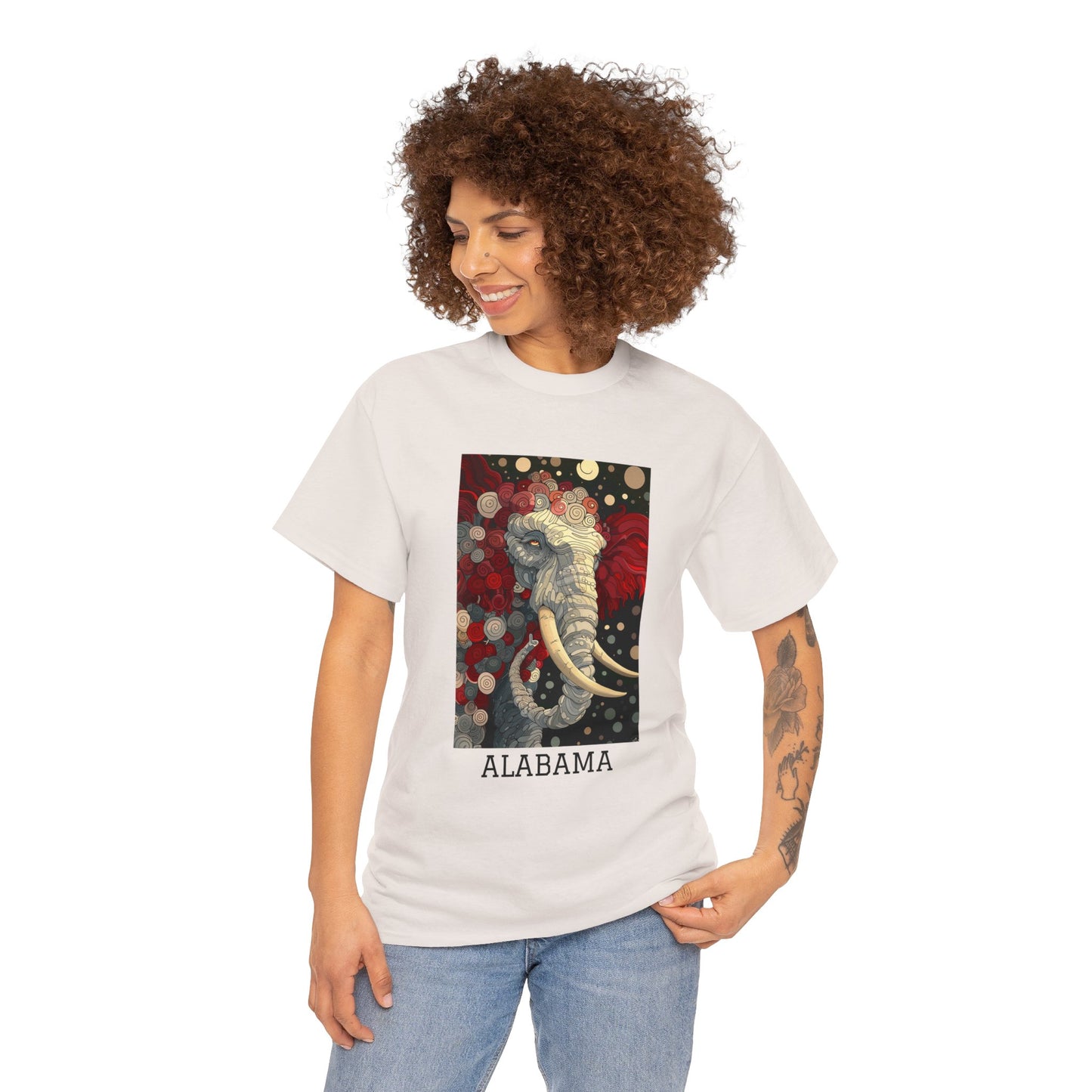 Alabama 01F - Unisex Heavy Cotton Tee - Image on the Front