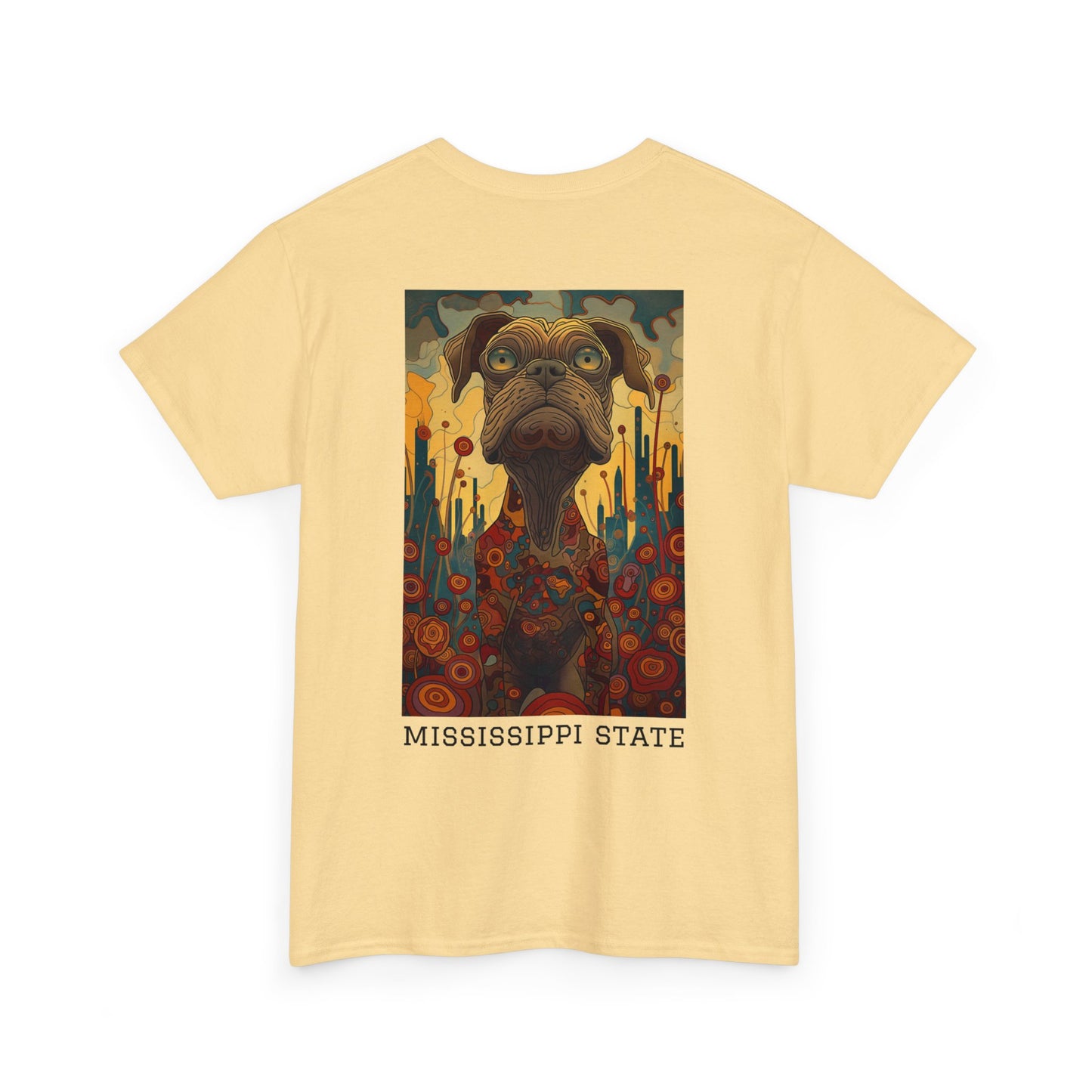 Mississippi State 01B - Unisex Heavy Cotton Tee - Image on the Back