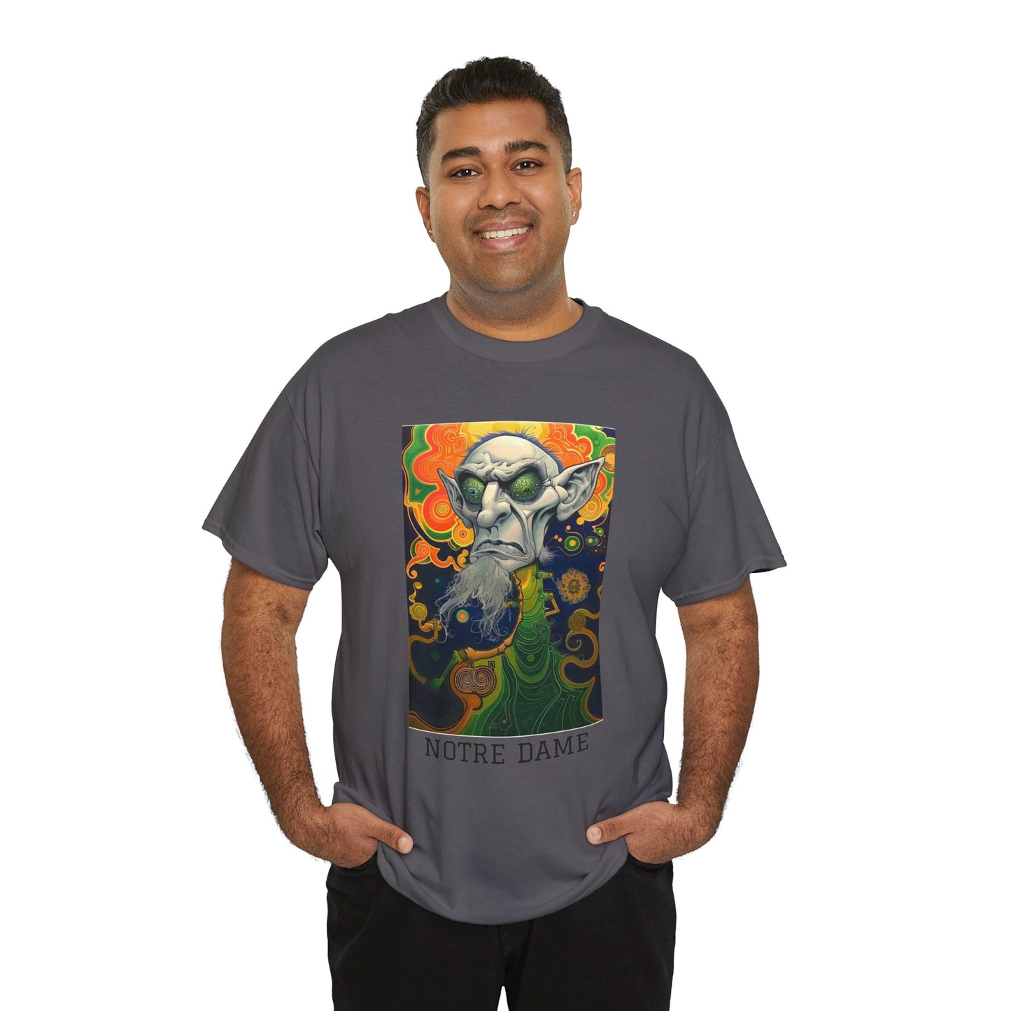 Notre Dame 03F - Unisex Heavy Cotton Tee - Image on the Front