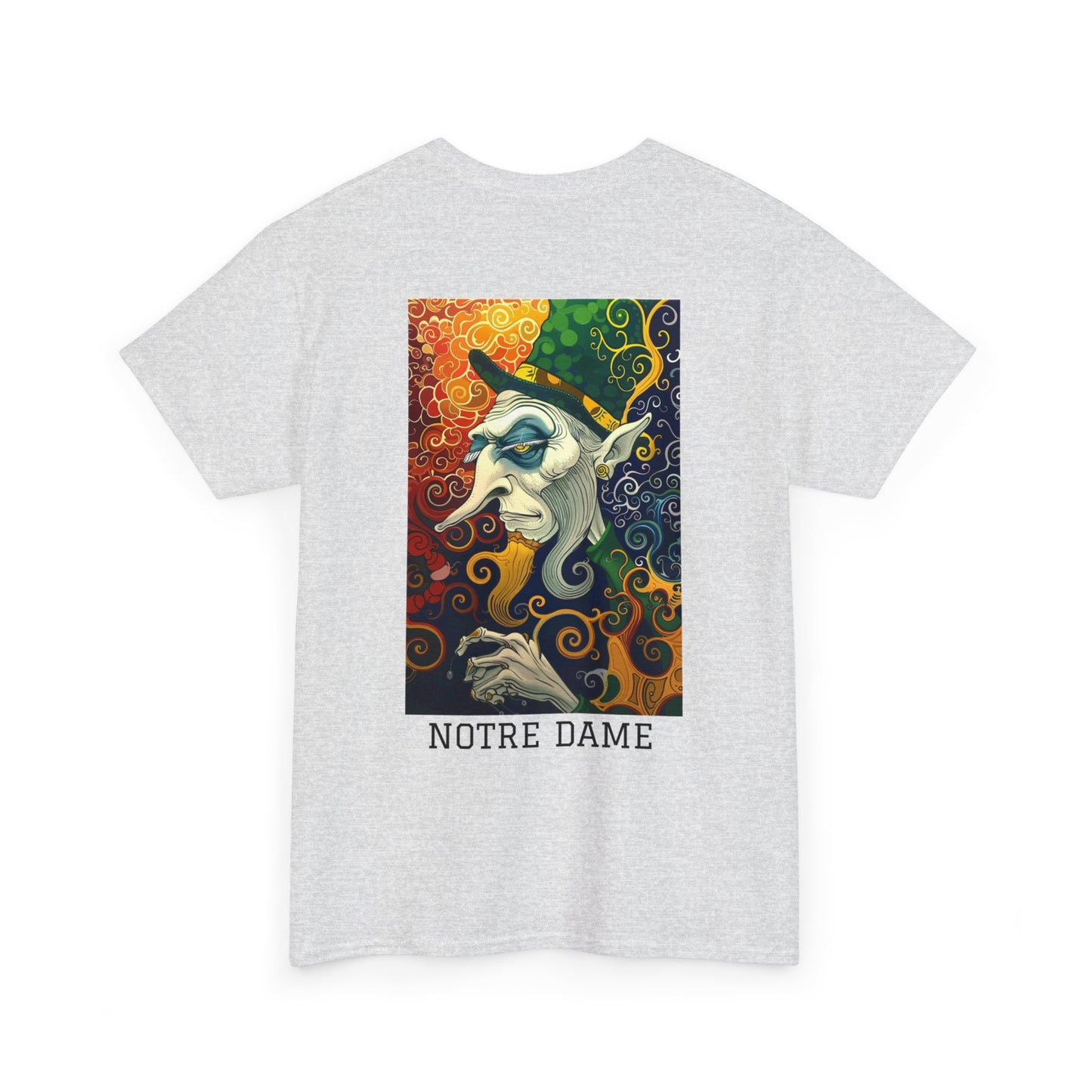 Notre Dame 01B - Unisex Heavy Cotton Tee - Image on the Back