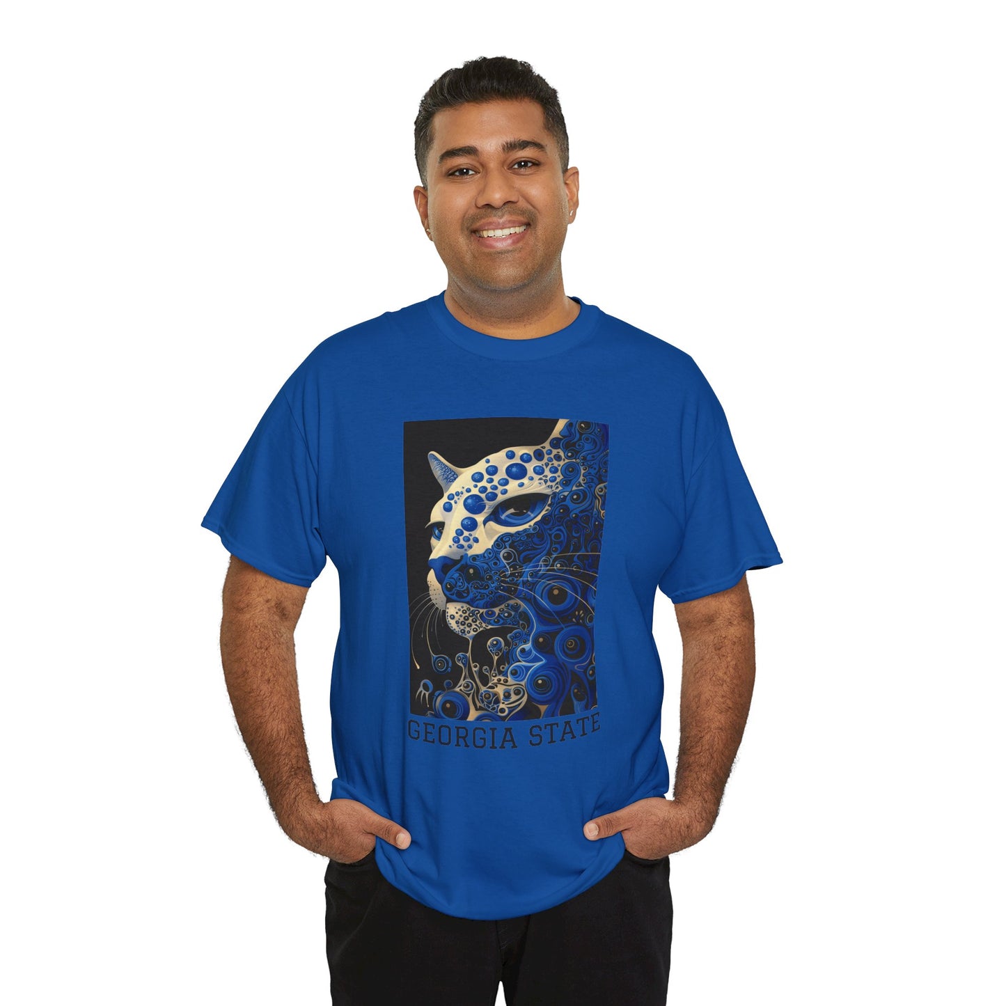 Georgia State 01F - Unisex Heavy Cotton Tee - Image on the Front