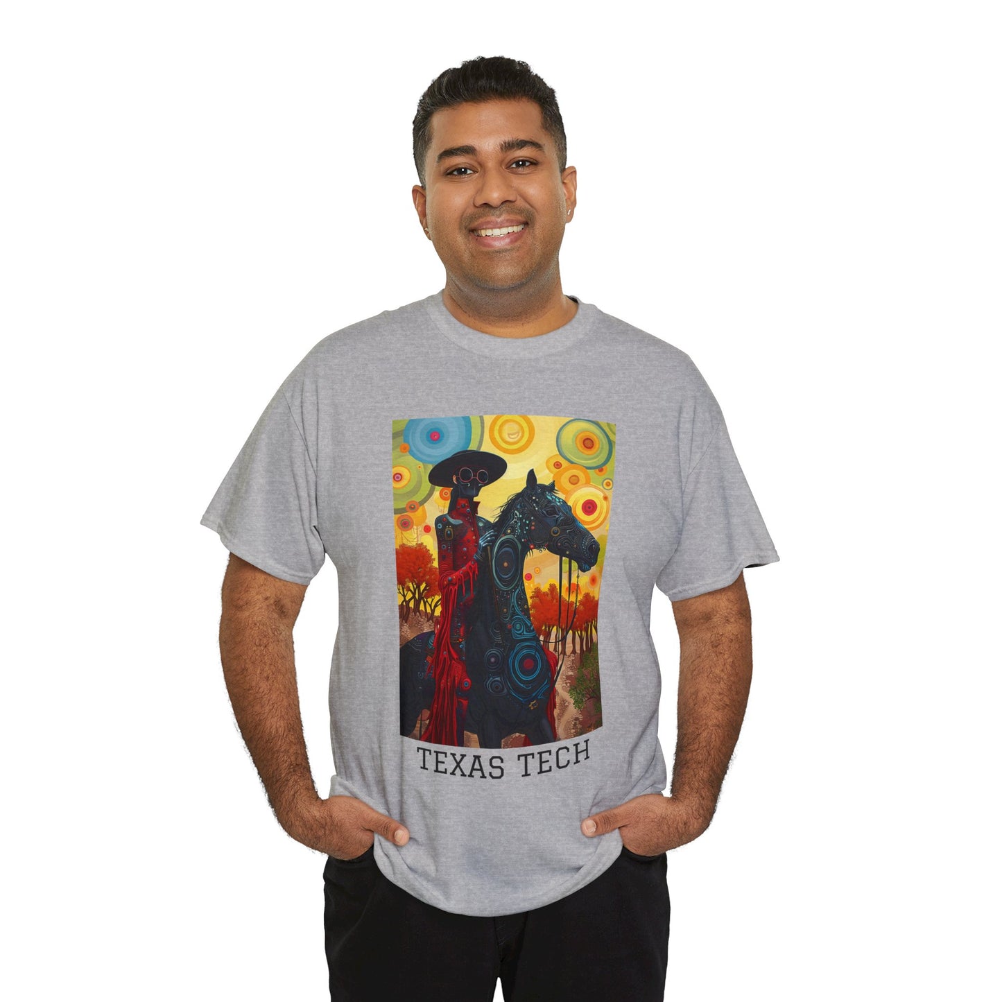 Texas Tech 02F - Unisex Heavy Cotton Tee - Image on the Front