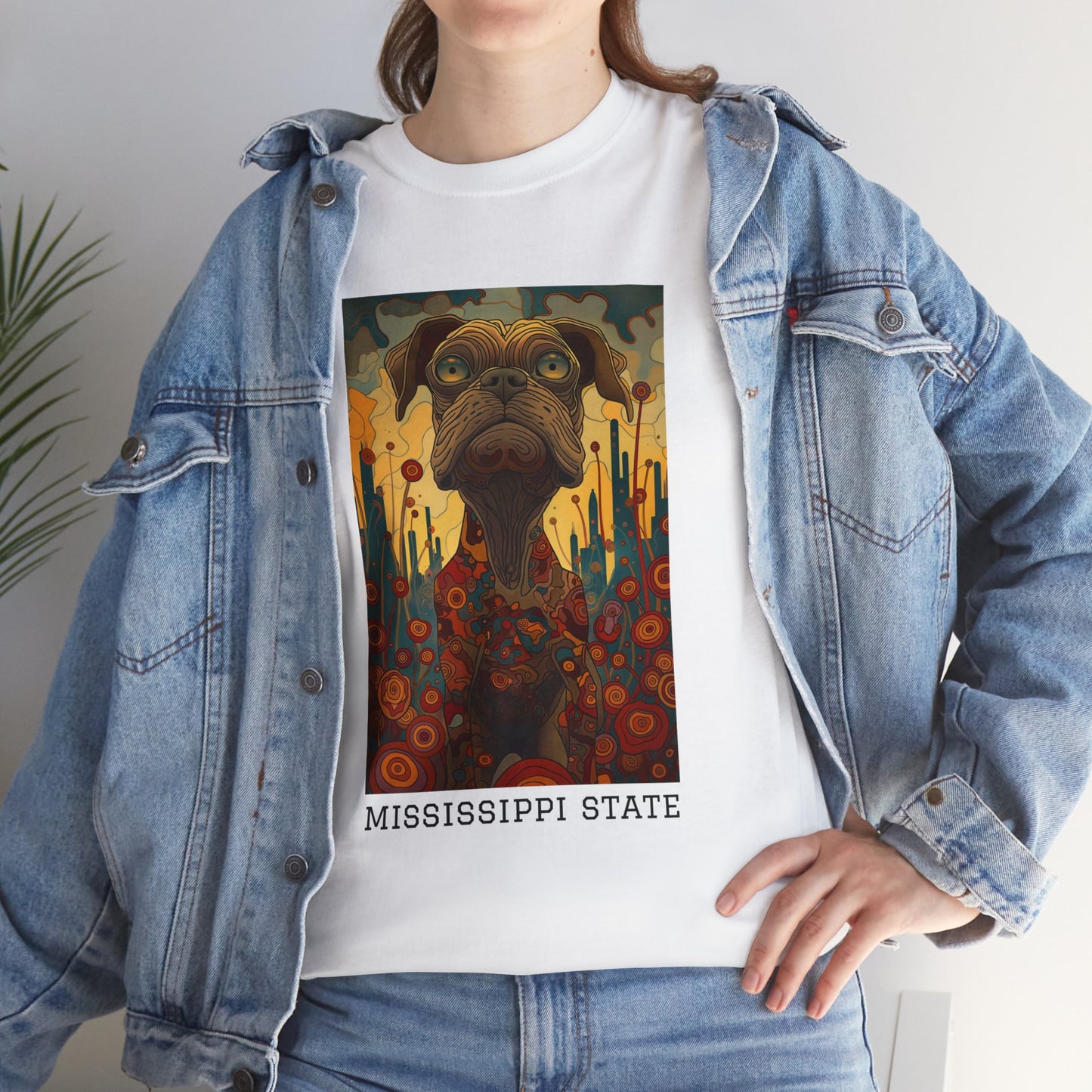 Mississippi State 01F - Unisex Heavy Cotton Tee - Image on the Front