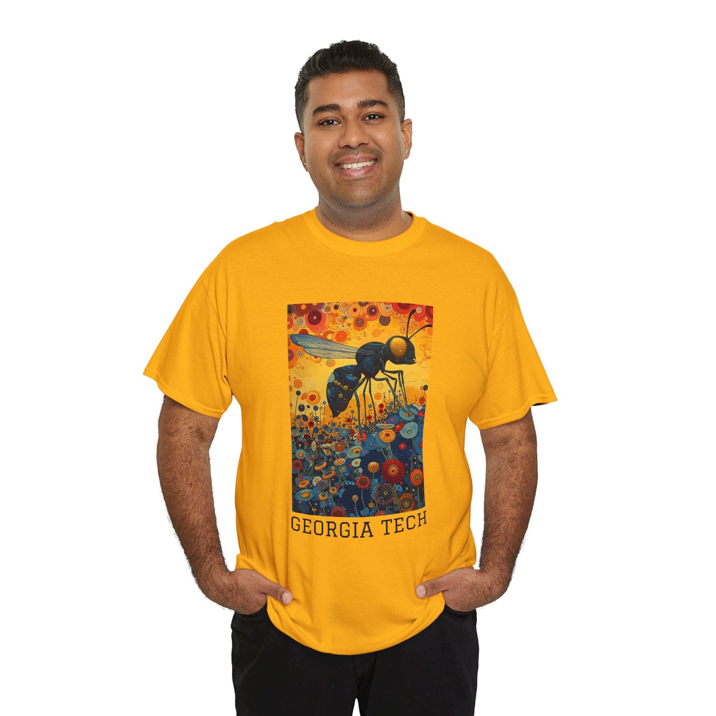 Georgia Tech 01F - Unisex Heavy Cotton Tee - Image on the Front