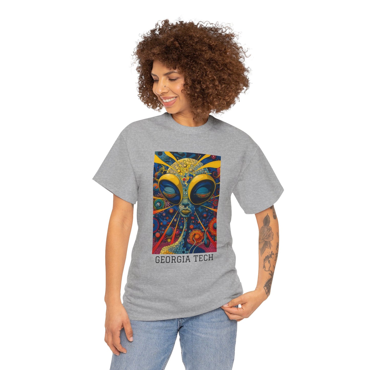 Georgia Tech 04F - Unisex Heavy Cotton Tee - Image on the Front