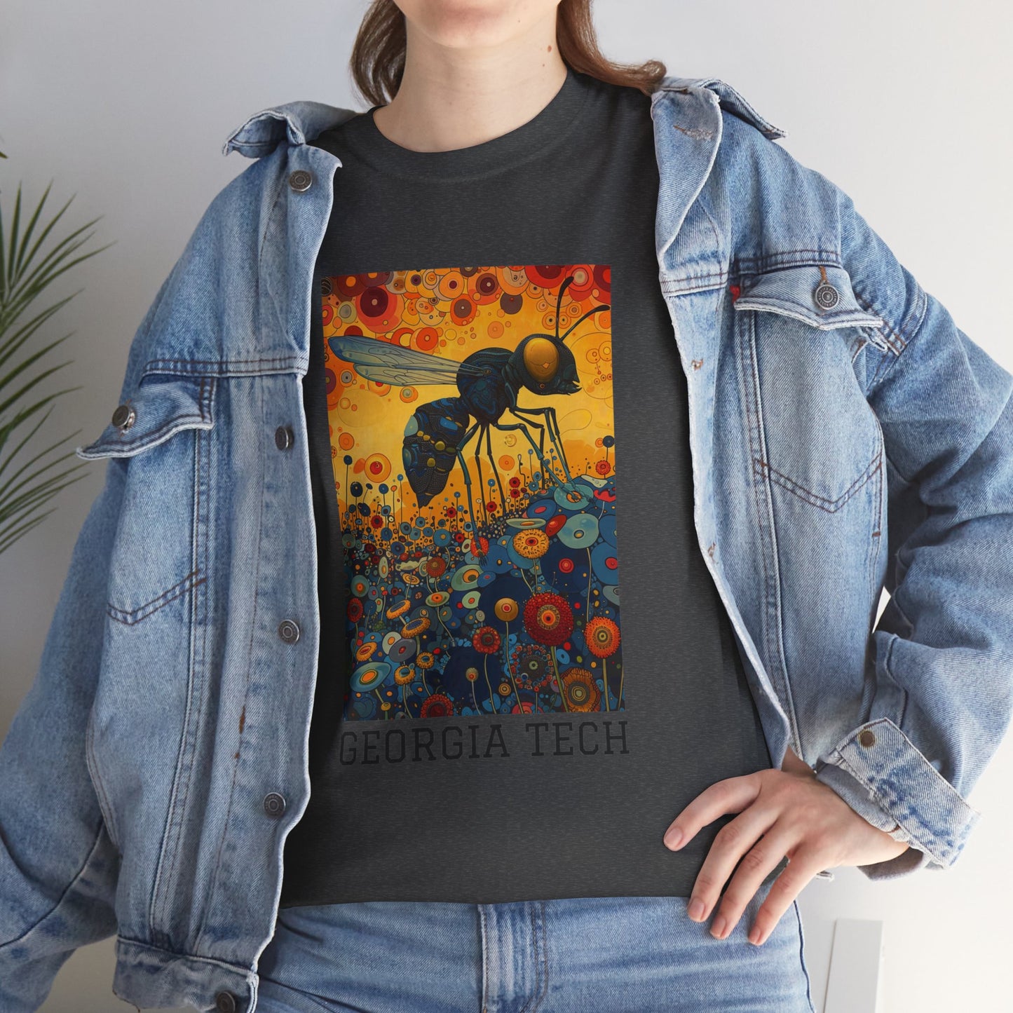 Georgia Tech 01F - Unisex Heavy Cotton Tee - Image on the Front
