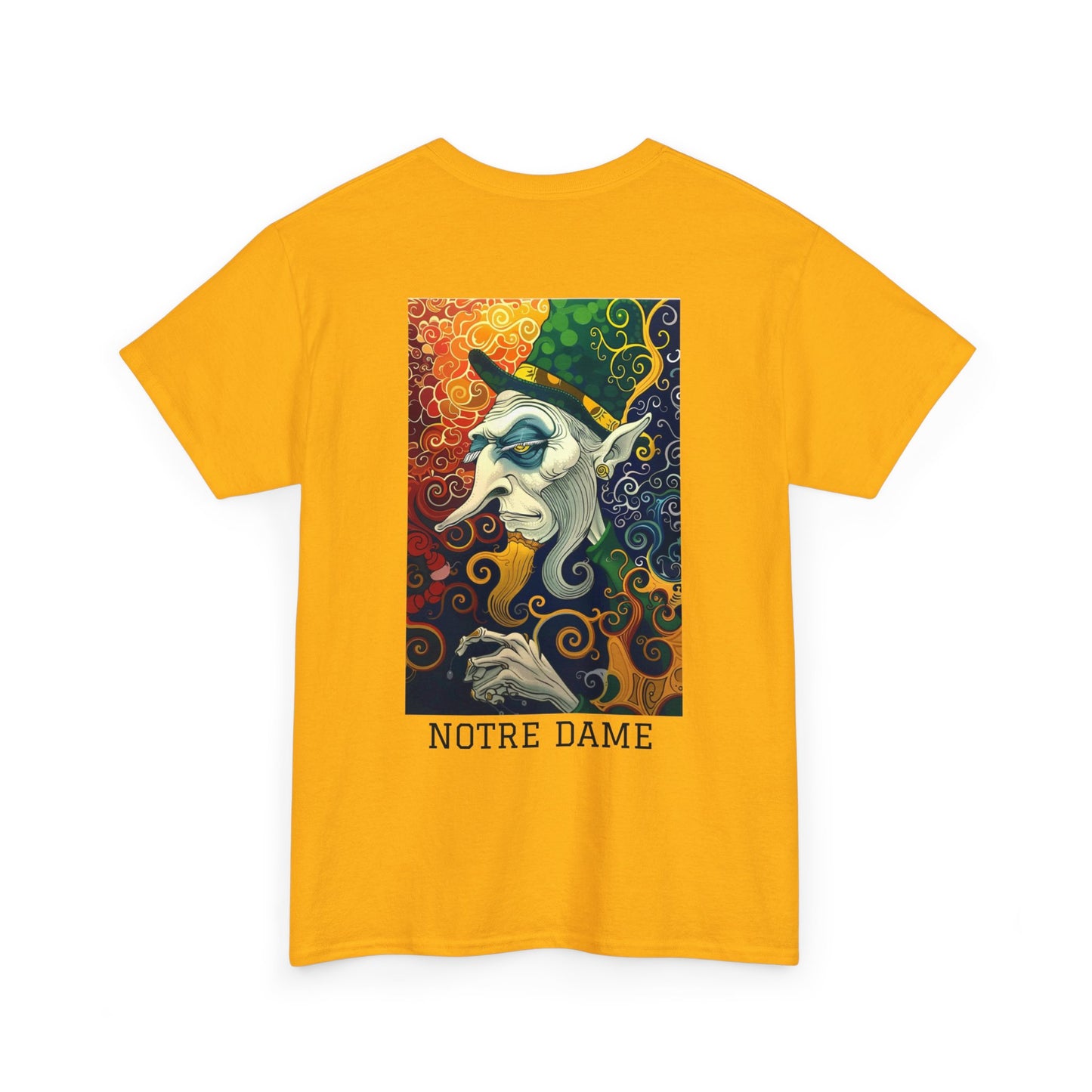 Notre Dame 01B - Unisex Heavy Cotton Tee - Image on the Back