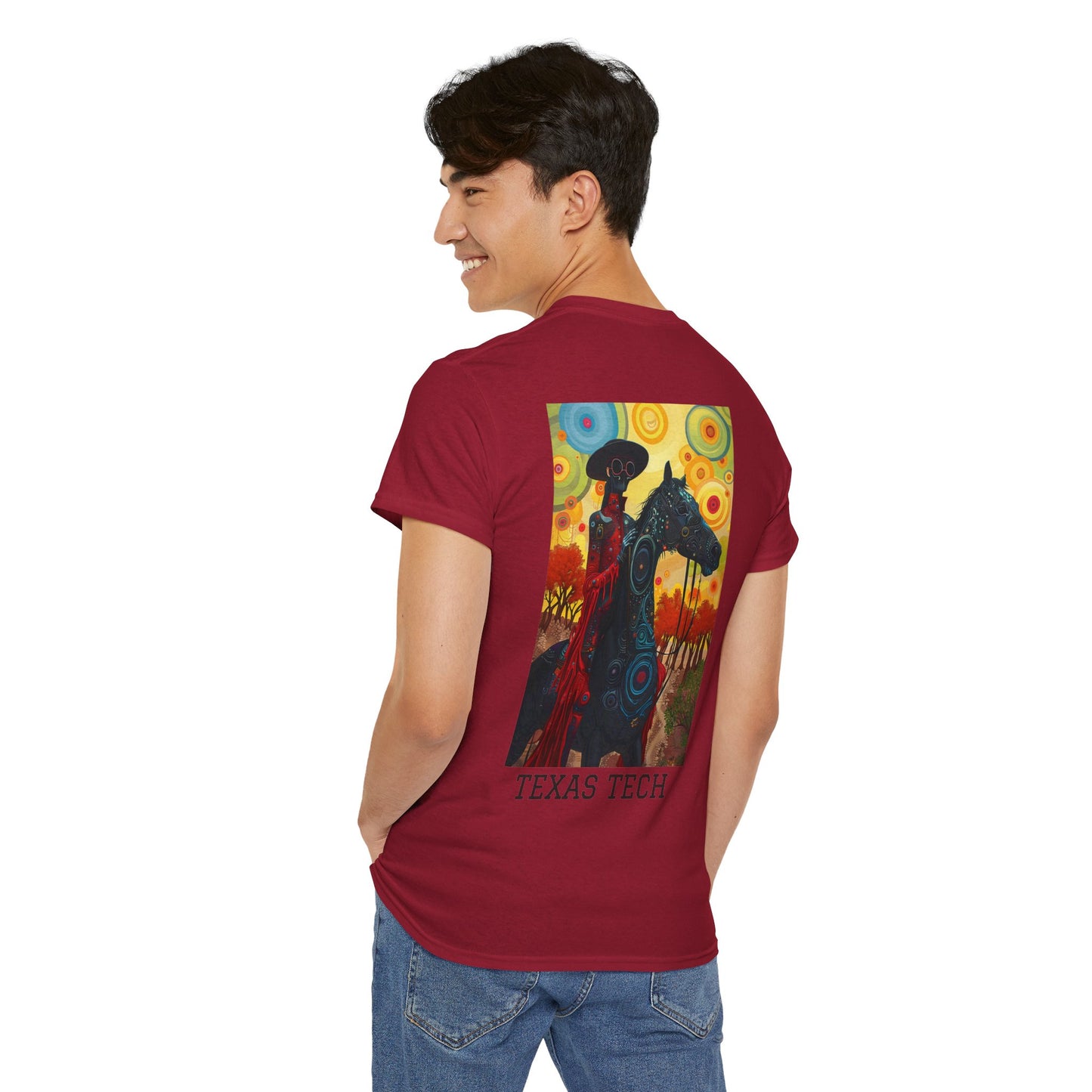 Texas Tech 02B - Unisex Heavy Cotton Tee - Image on the Back
