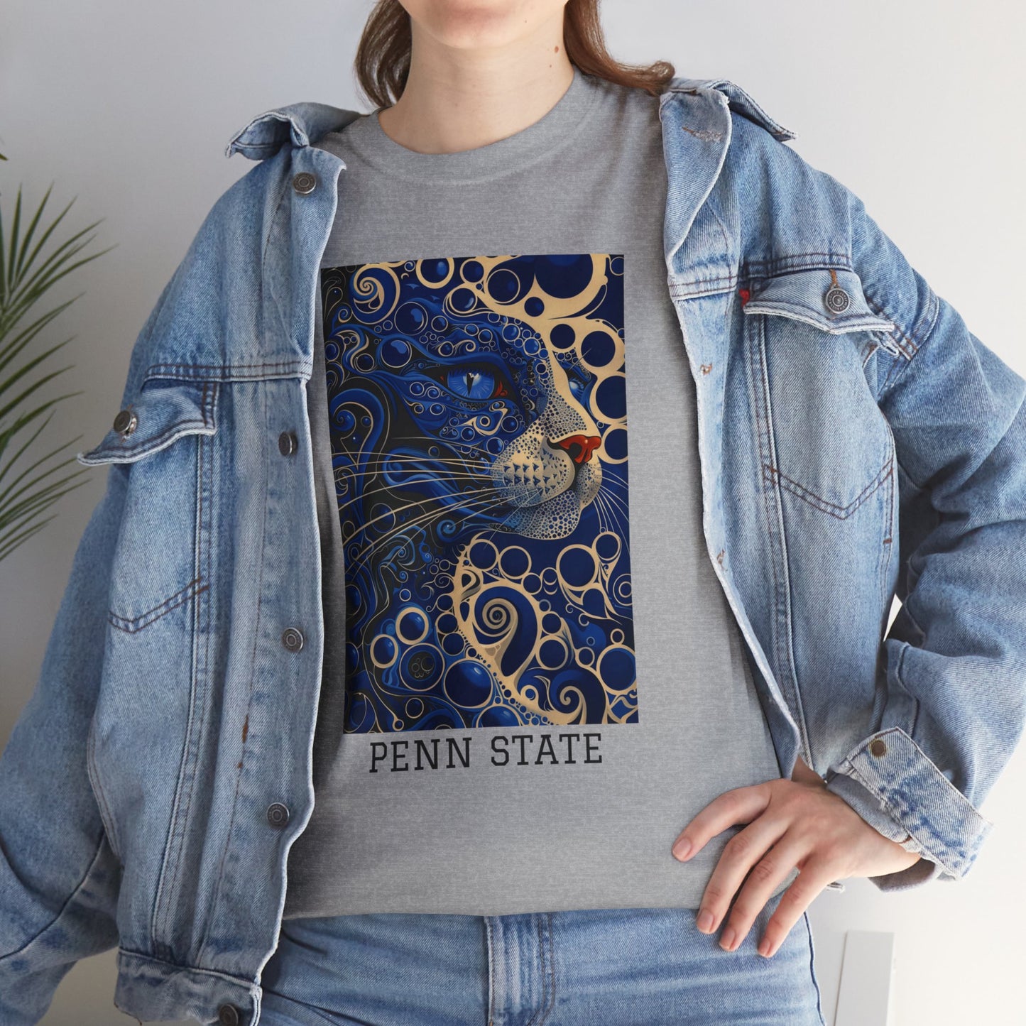 Penn State 01F - Unisex Heavy Cotton Tee - Image on the Front