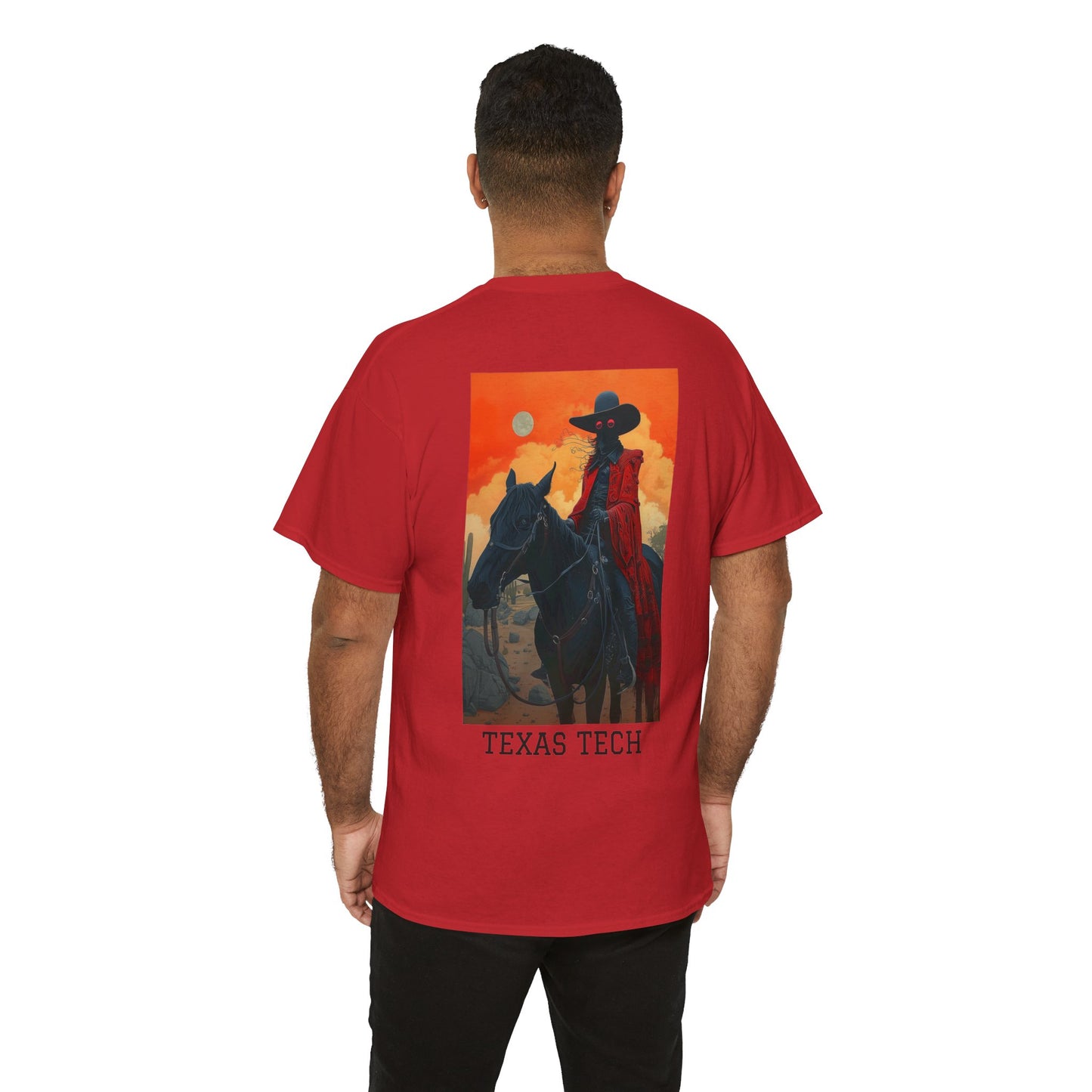 Texas Tech 01B - Unisex Heavy Cotton Tee - Image on the Back