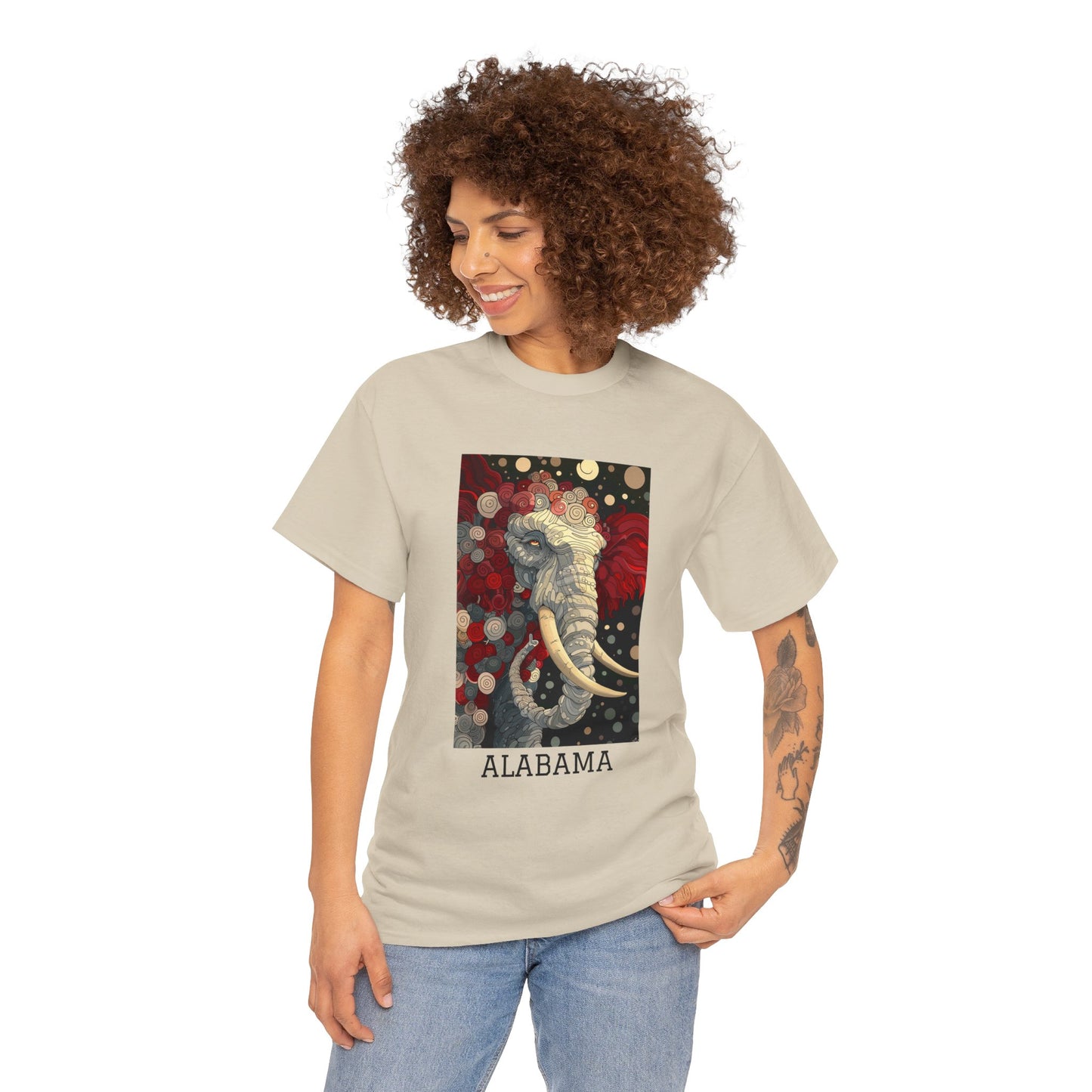 Alabama 01F - Unisex Heavy Cotton Tee - Image on the Front