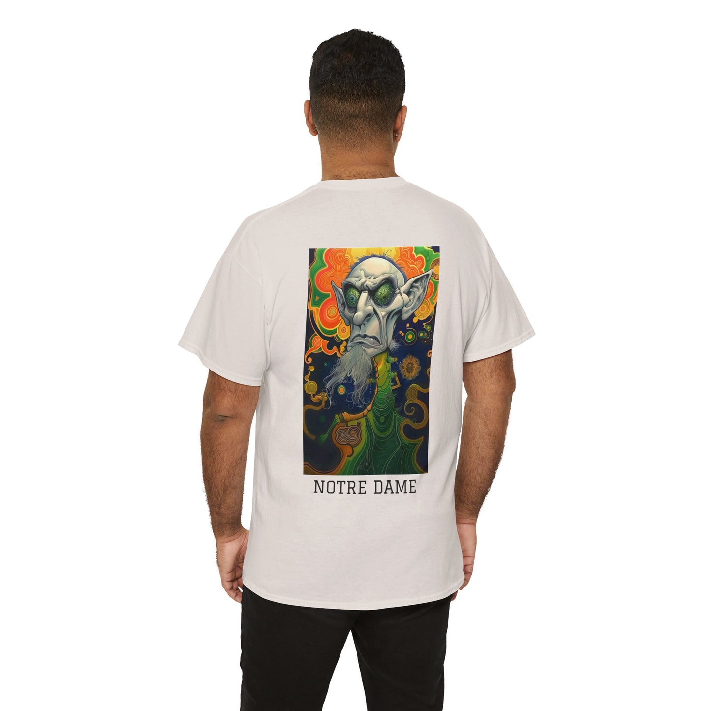Notre Dame 03B - Unisex Heavy Cotton Tee - Image on the Back
