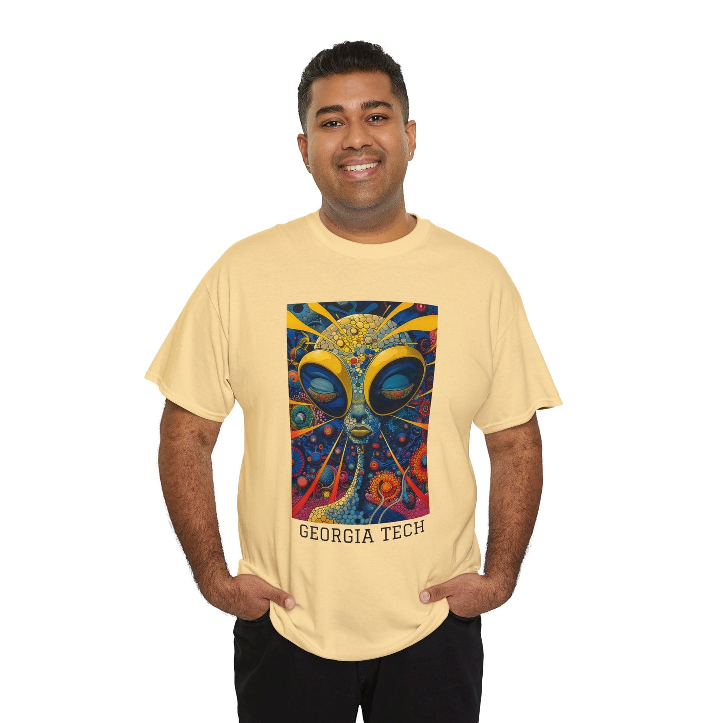 Georgia Tech 04F - Unisex Heavy Cotton Tee - Image on the Front