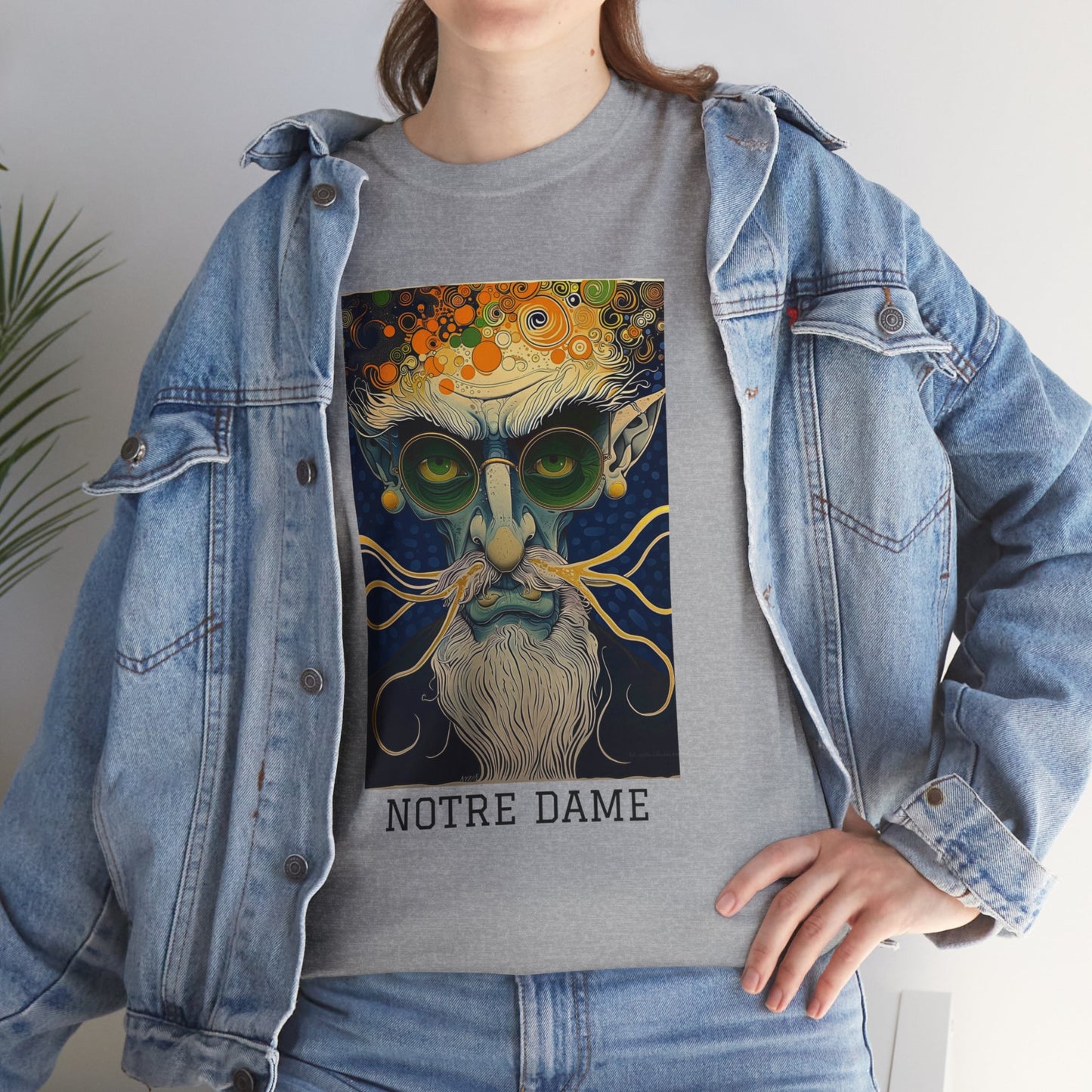 Notre Dame 02F - Unisex Heavy Cotton Tee - Image on the Front