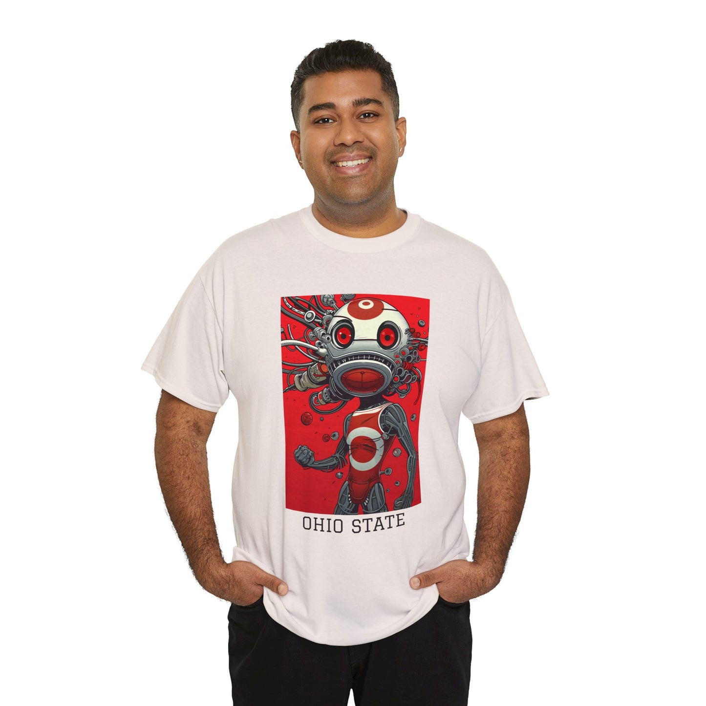 Ohio State 01F - Unisex Heavy Cotton Tee - Image on the Front