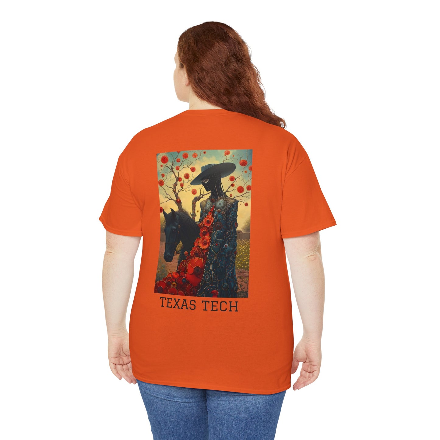 Texas Tech 03B - Unisex Heavy Cotton Tee - Image on the Back