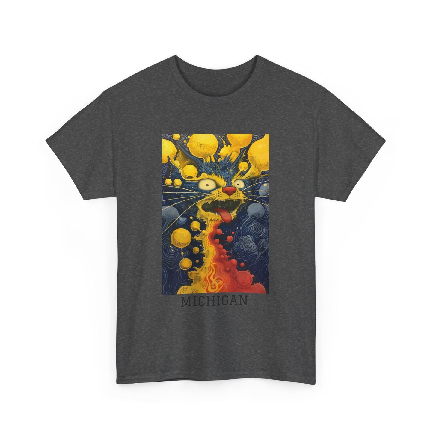 Michigan 01F - Unisex Heavy Cotton Tee - Image on the Front