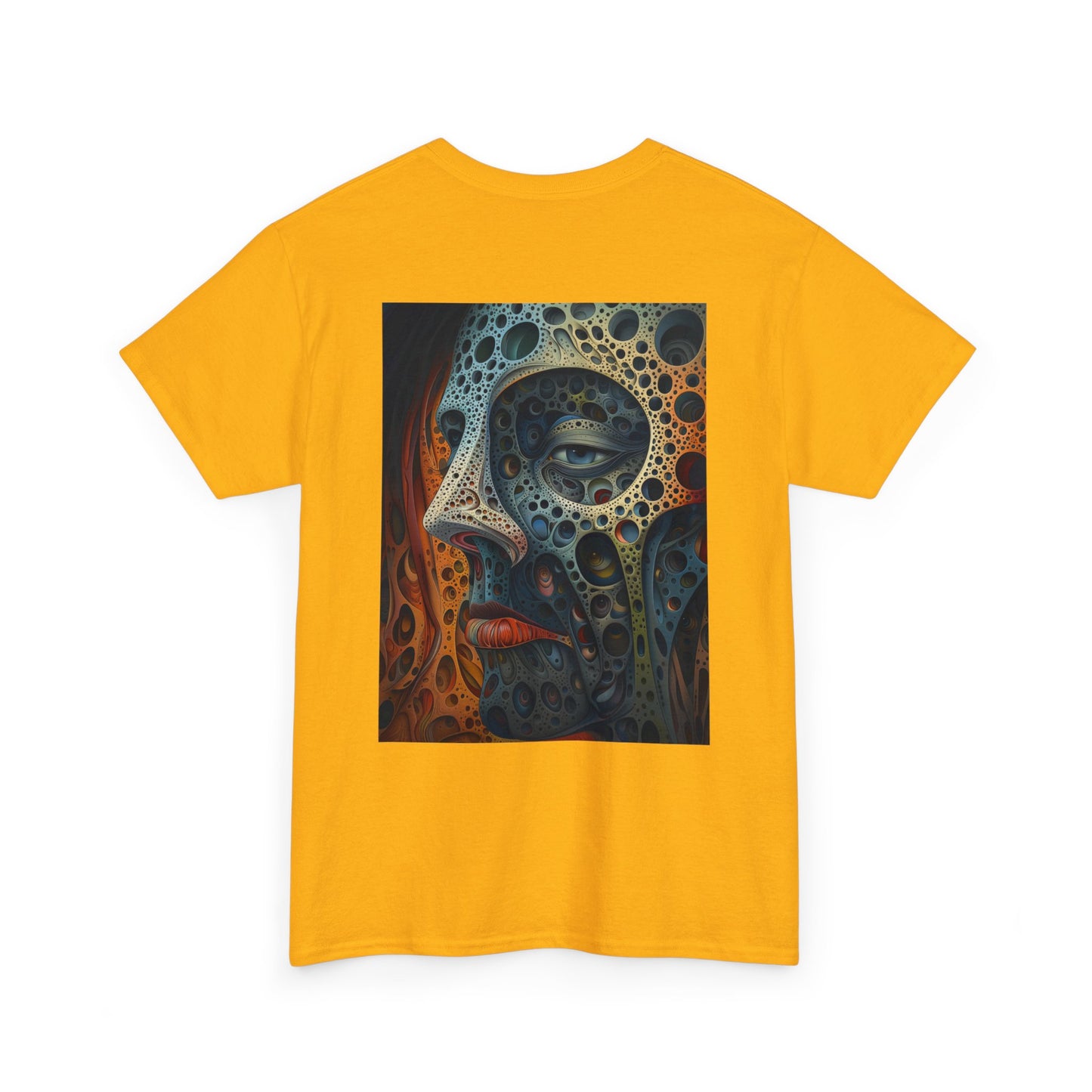 Face 01B - Unisex Heavy Cotton Tee - Image on the Back