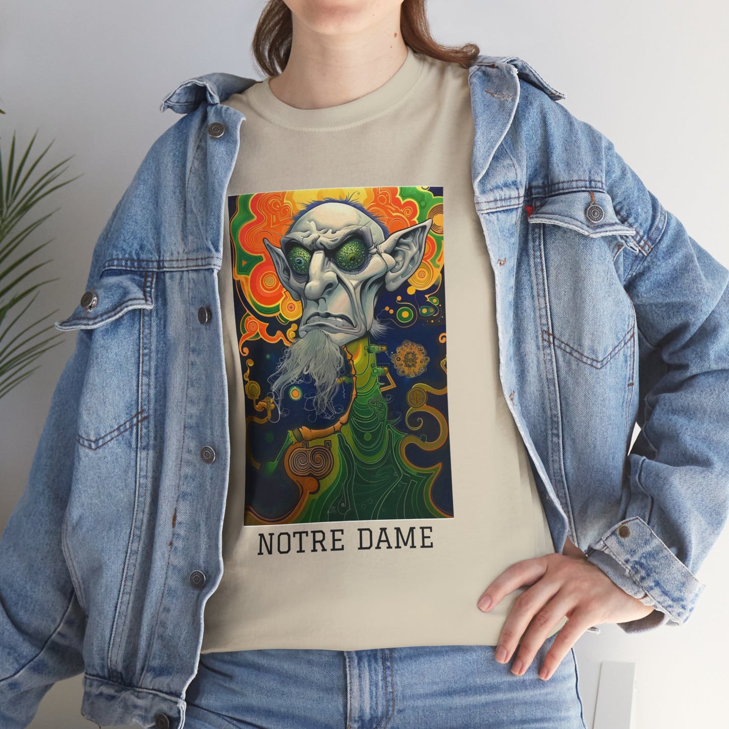 Notre Dame 03F - Unisex Heavy Cotton Tee - Image on the Front