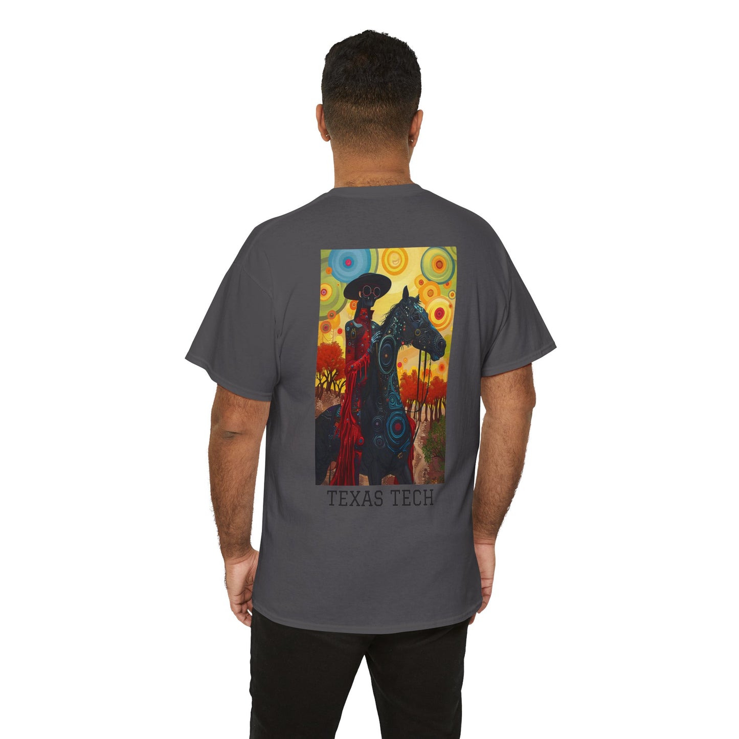 Texas Tech 02B - Unisex Heavy Cotton Tee - Image on the Back