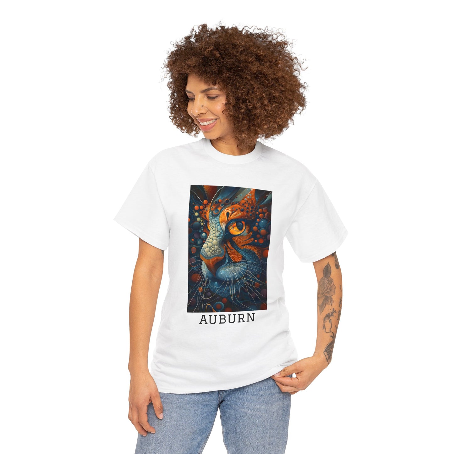 Auburn 01F - Unisex Heavy Cotton Tee - Image on the Front