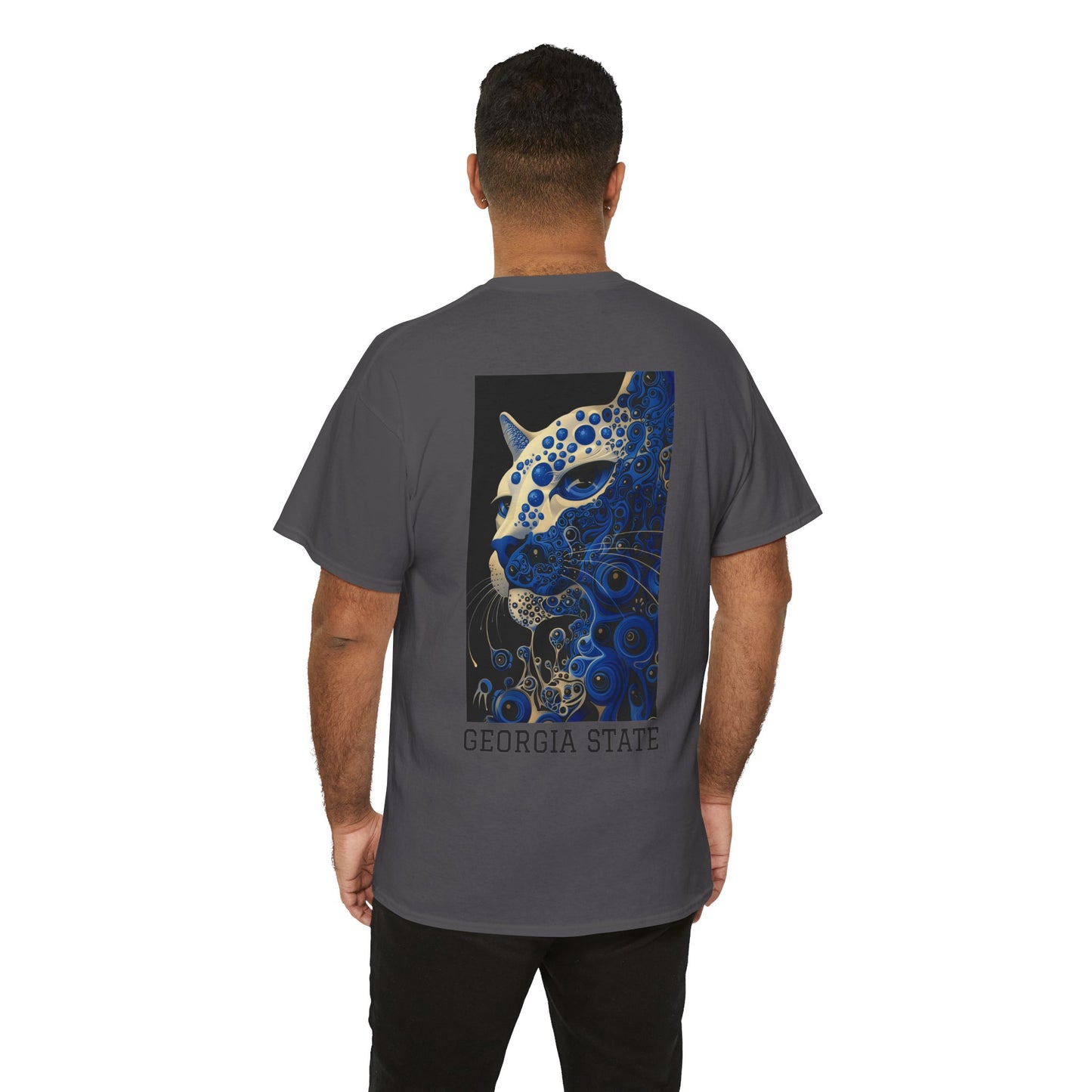 Georgia State 01B - Unisex Heavy Cotton Tee - Image on the Back