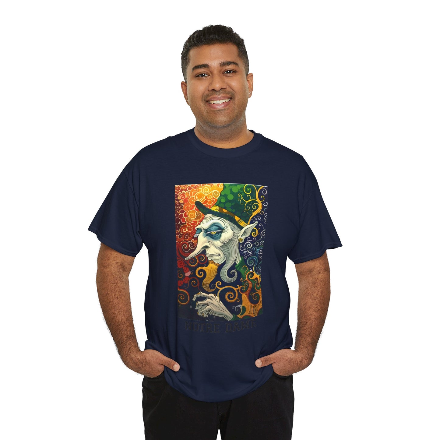 Notre Dame 01F - Unisex Heavy Cotton Tee - Image on the Front