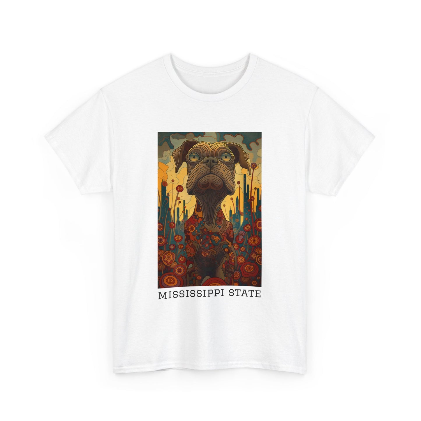 Mississippi State 01F - Unisex Heavy Cotton Tee - Image on the Front