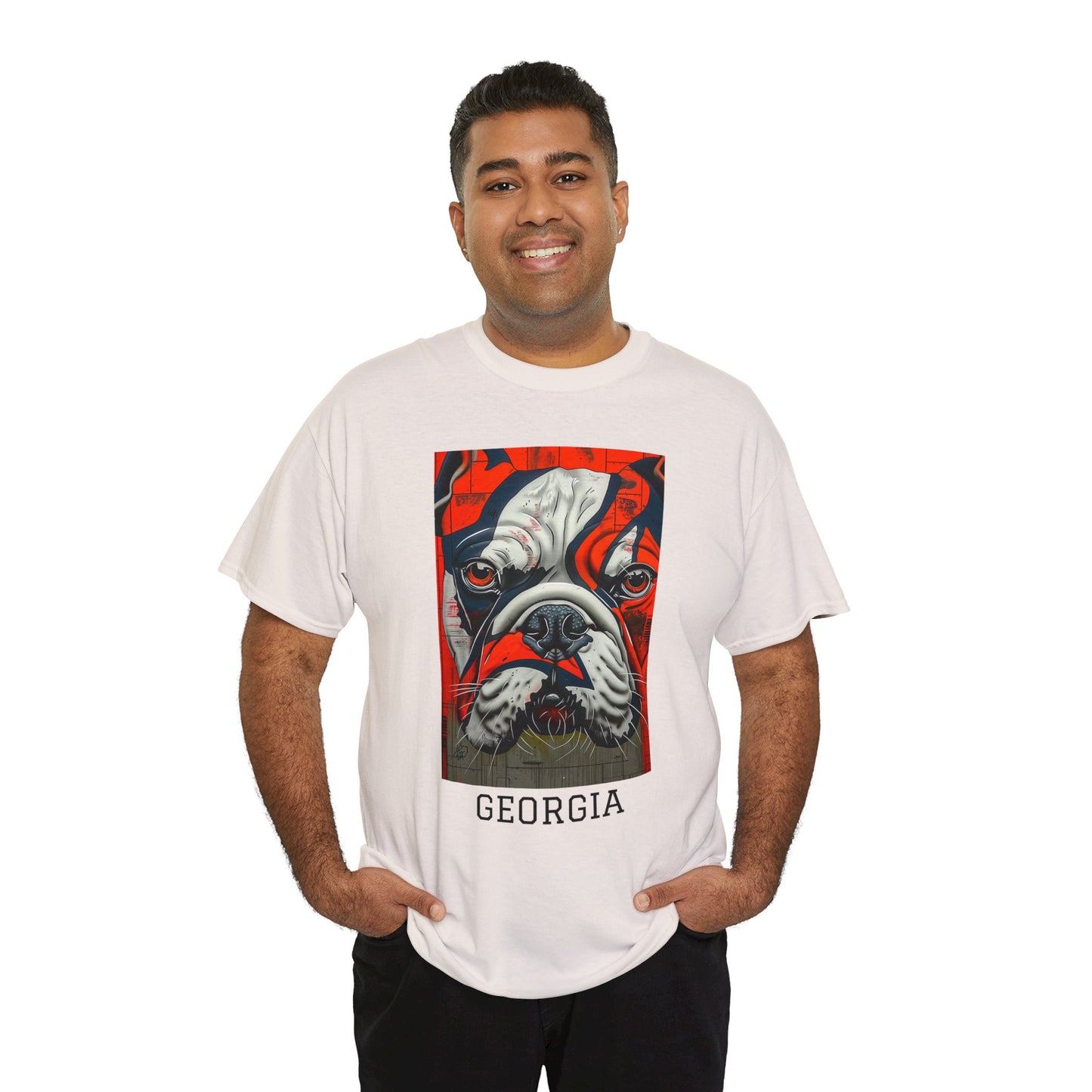 Georgia 01F - Unisex Heavy Cotton Tee - Image on the Front