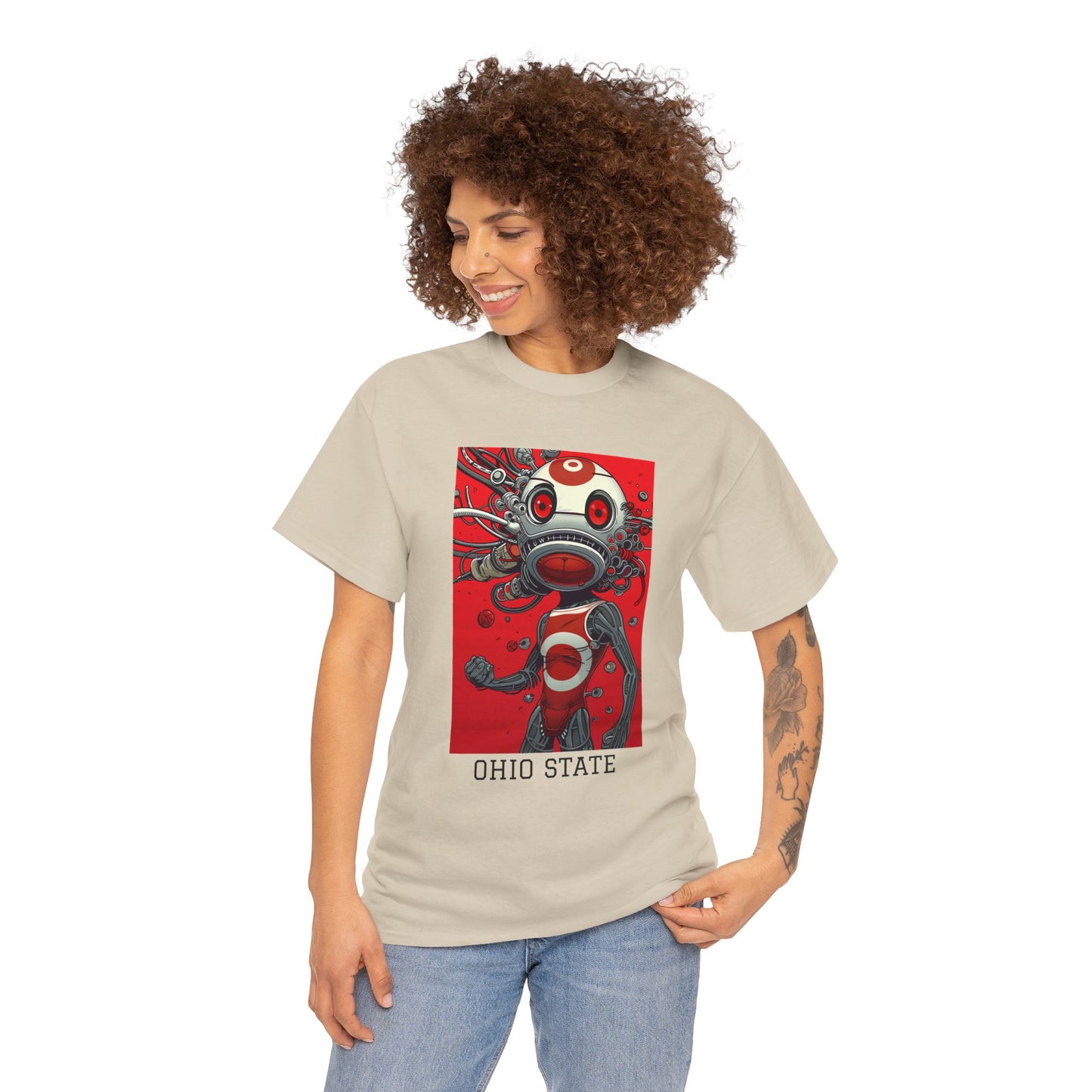 Ohio State 01F - Unisex Heavy Cotton Tee - Image on the Front
