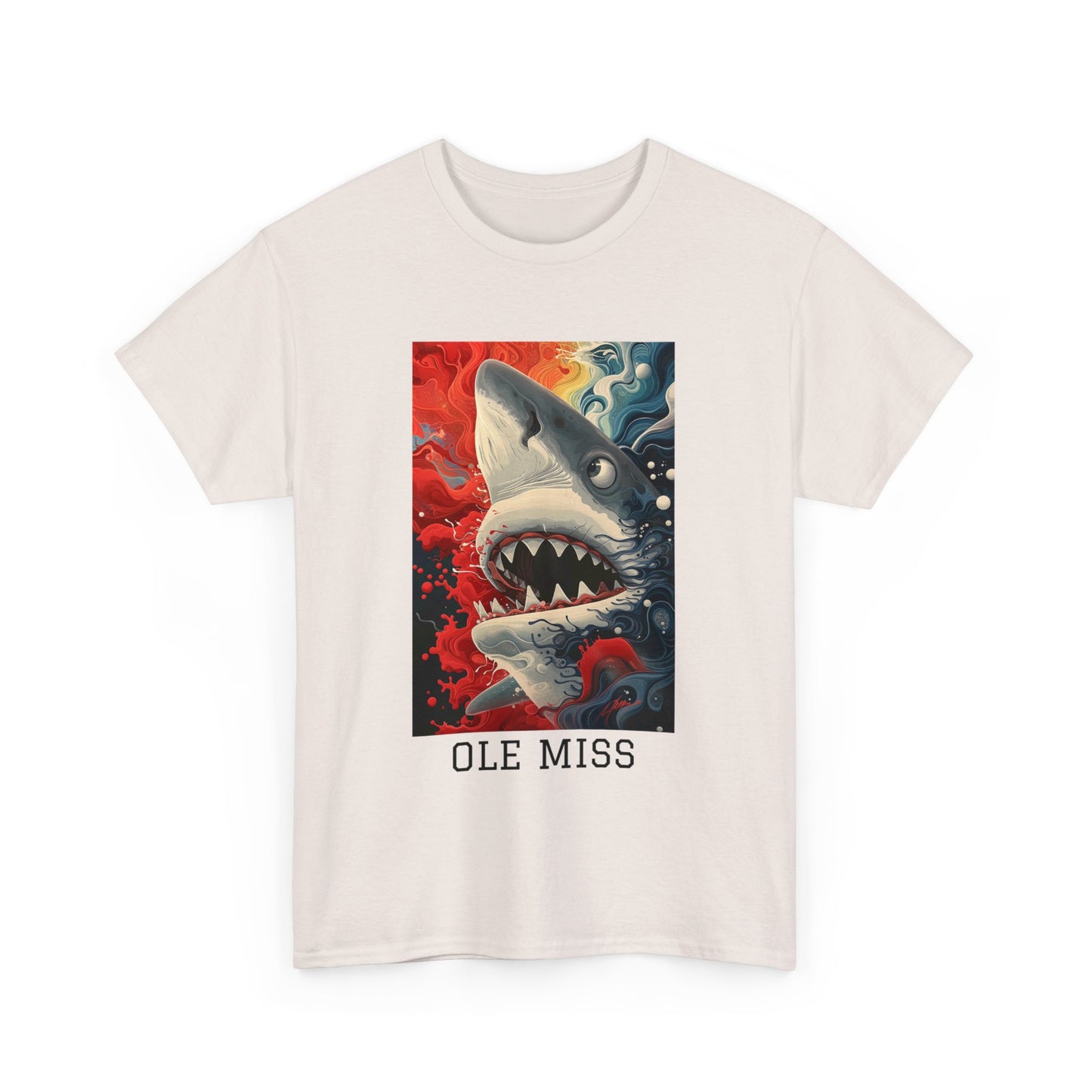 Ole Miss 01F - Unisex Heavy Cotton Tee - Image on the Front