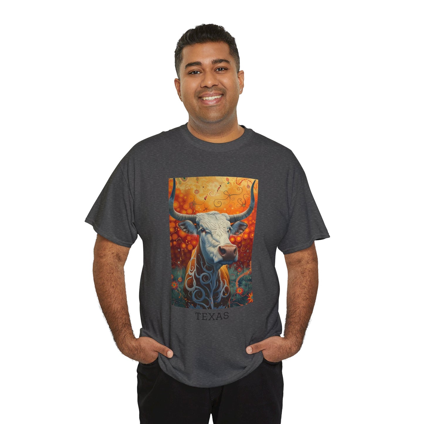 Texas 01F - Unisex Heavy Cotton Tee - Image on the Front