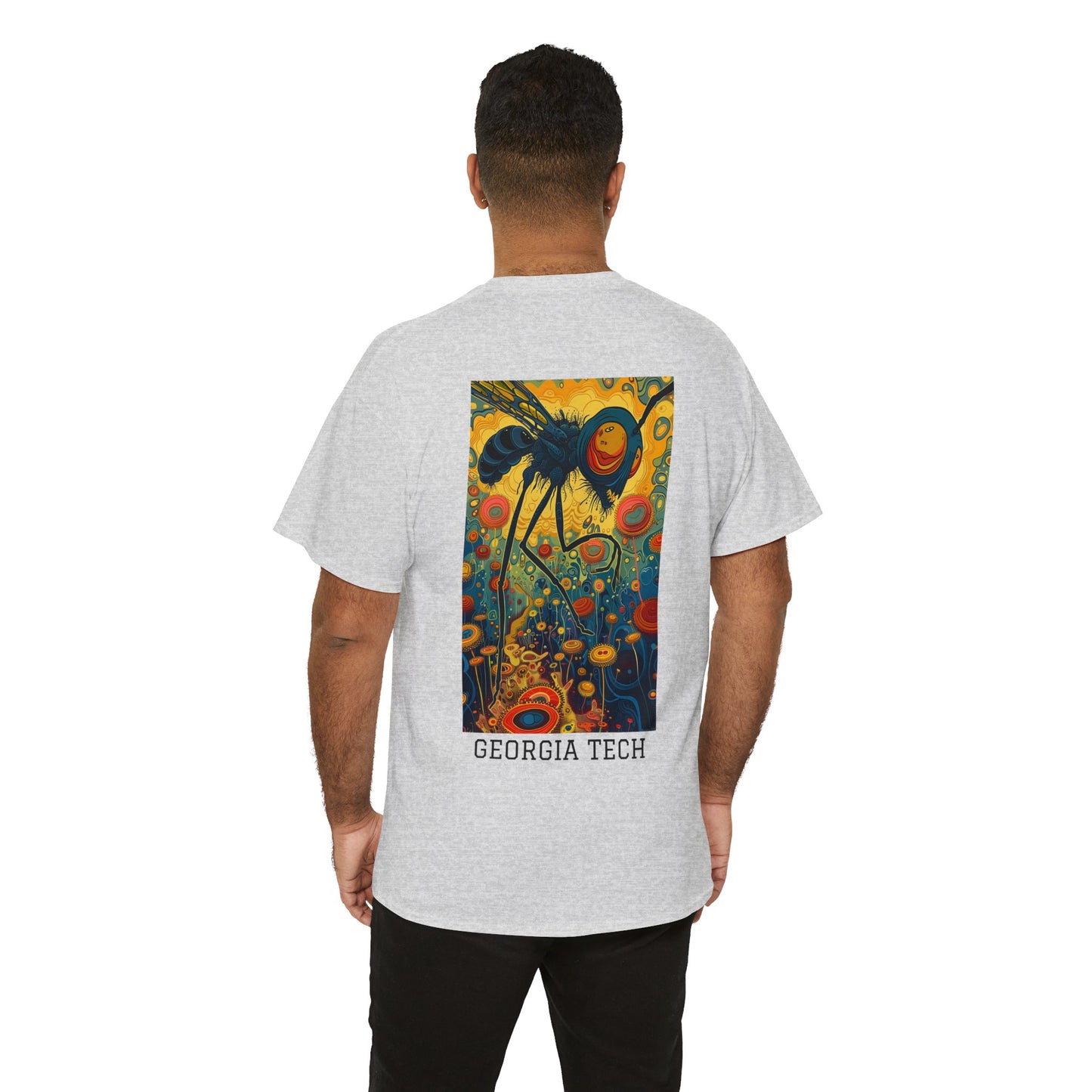 Georgia Tech 02B - Unisex Heavy Cotton Tee - Image on the Back