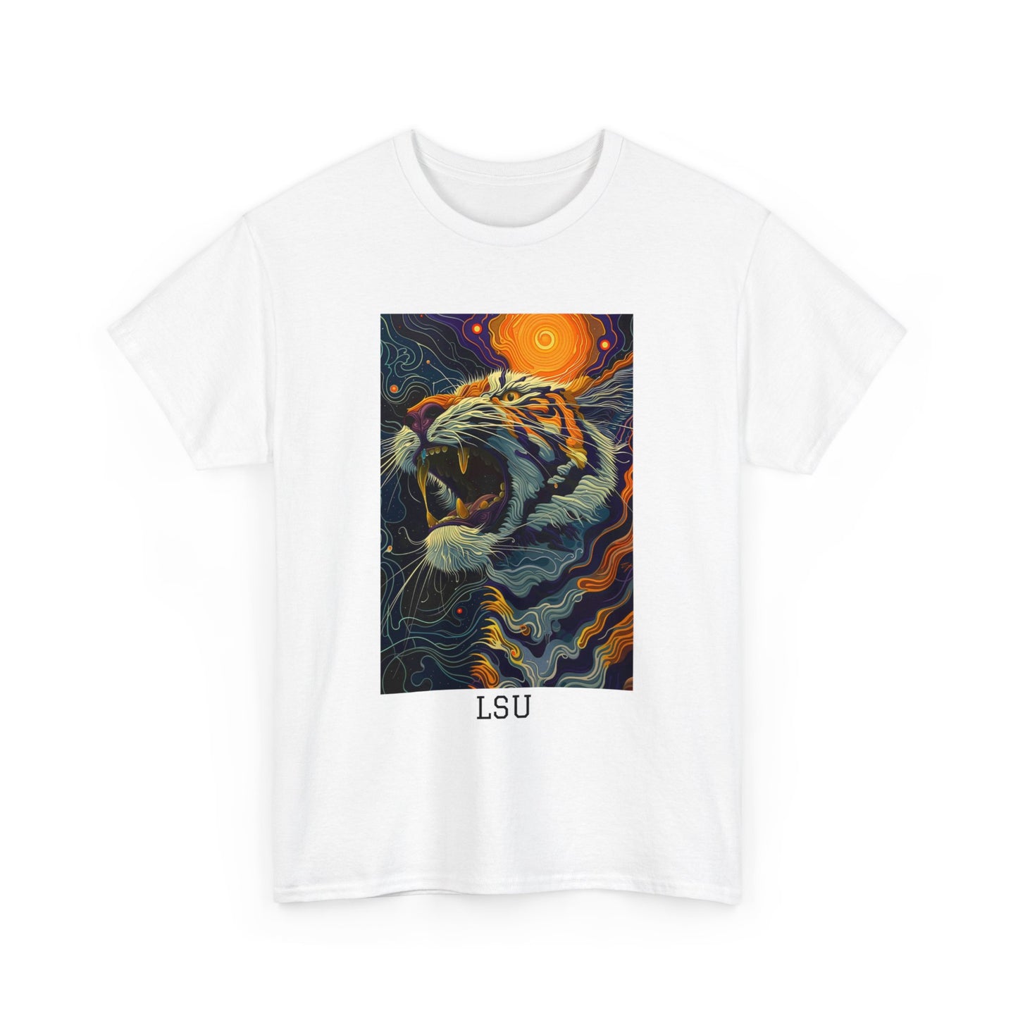 LSU 01F - Unisex Heavy Cotton Tee - Image on the Front