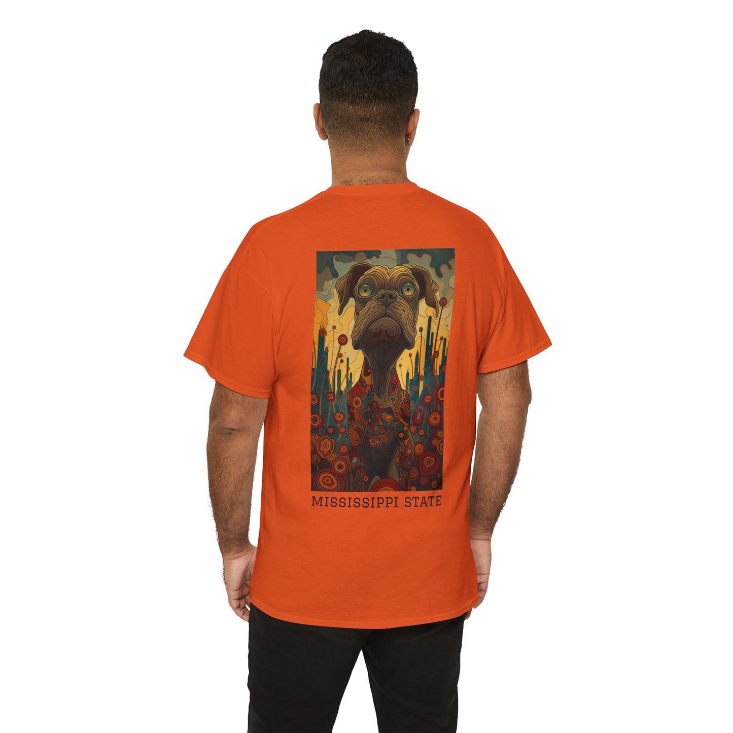 Mississippi State 01B - Unisex Heavy Cotton Tee - Image on the Back
