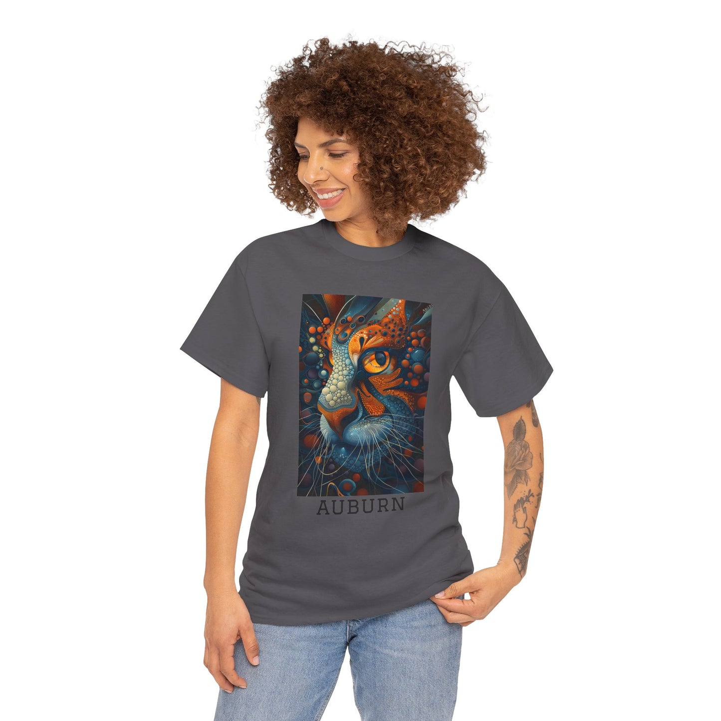 Auburn 01F - Unisex Heavy Cotton Tee - Image on the Front