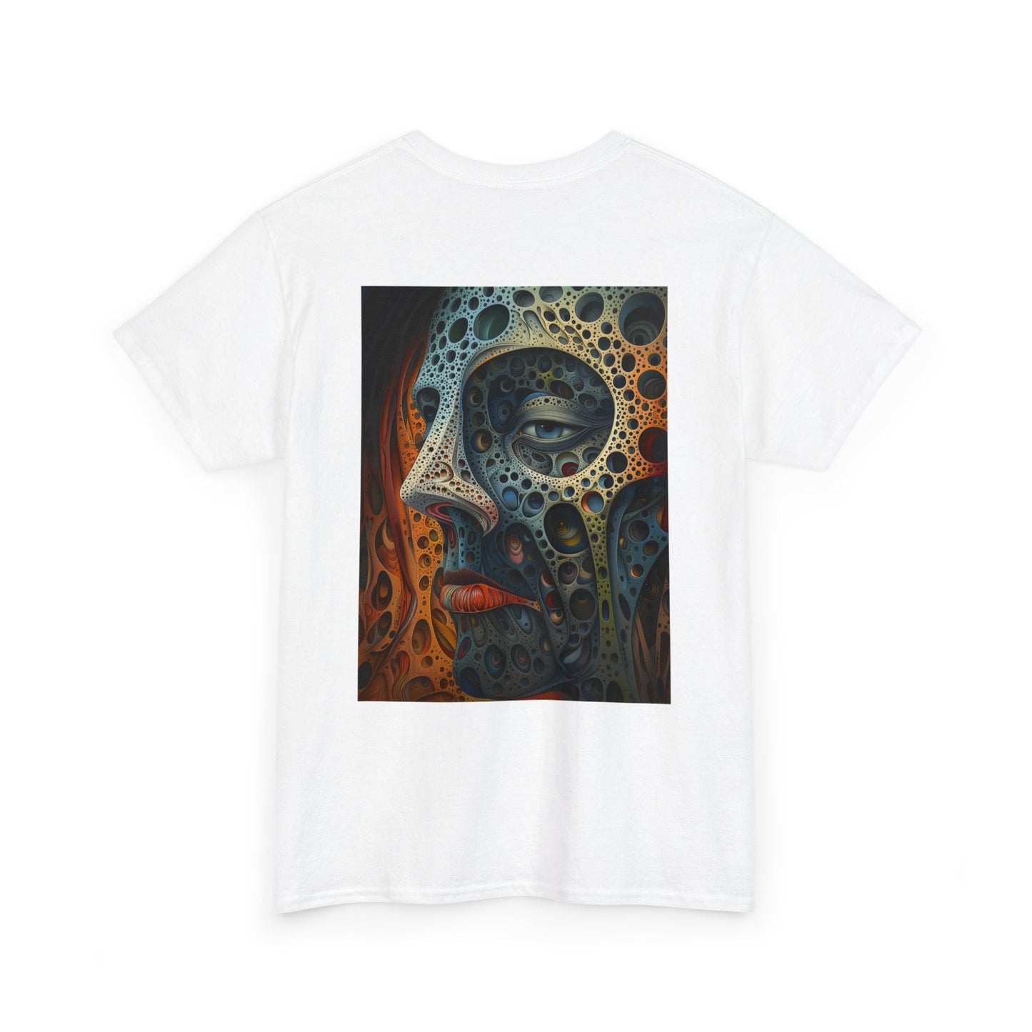 Face 01B - Unisex Heavy Cotton Tee - Image on the Back