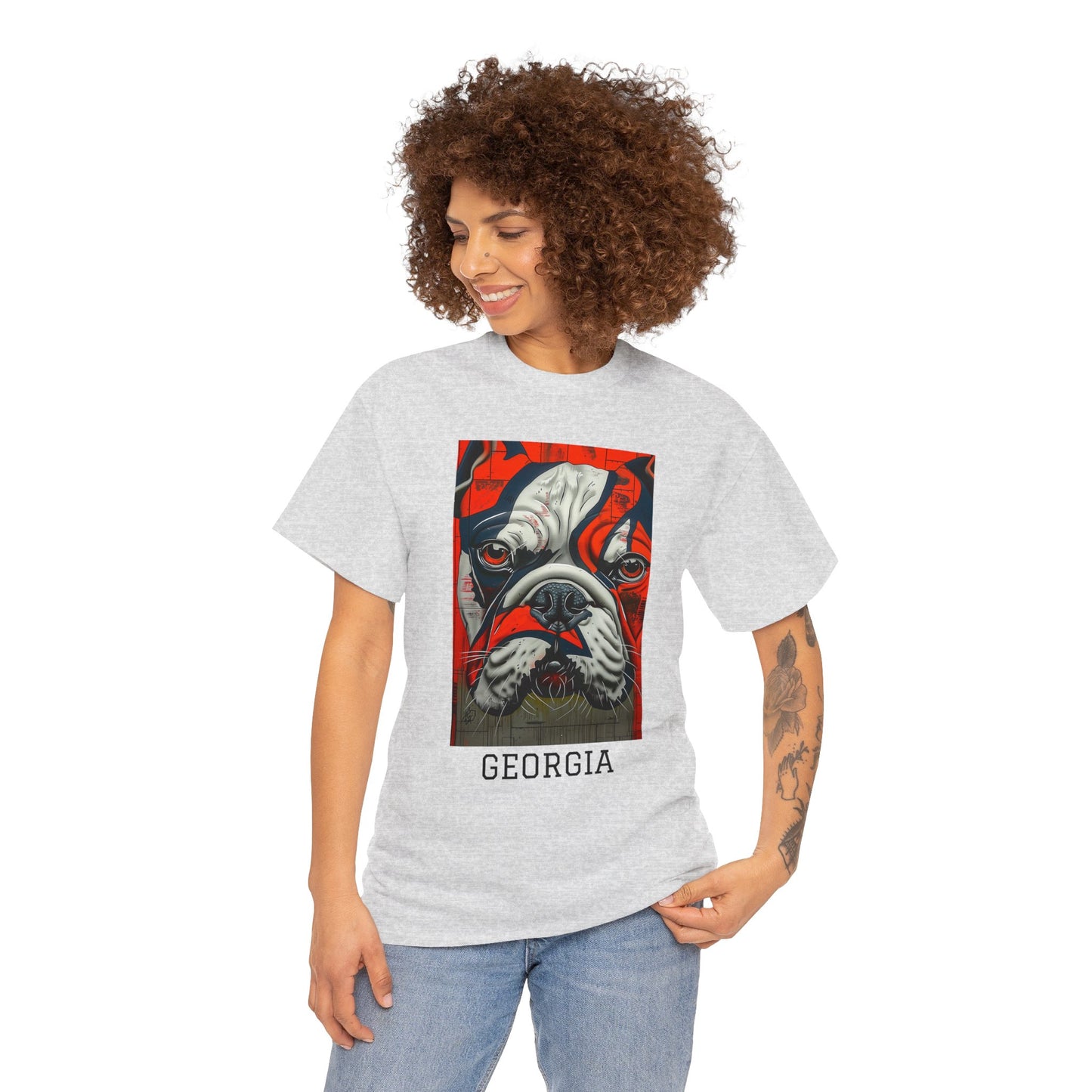 Georgia 01F - Unisex Heavy Cotton Tee - Image on the Front
