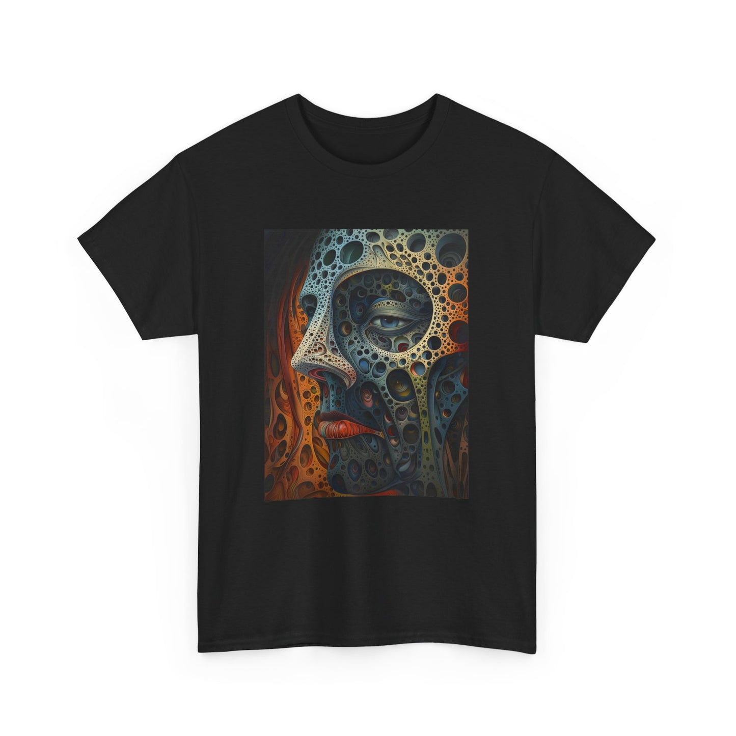 Face 01F - Unisex Heavy Cotton Tee - Image on the Front