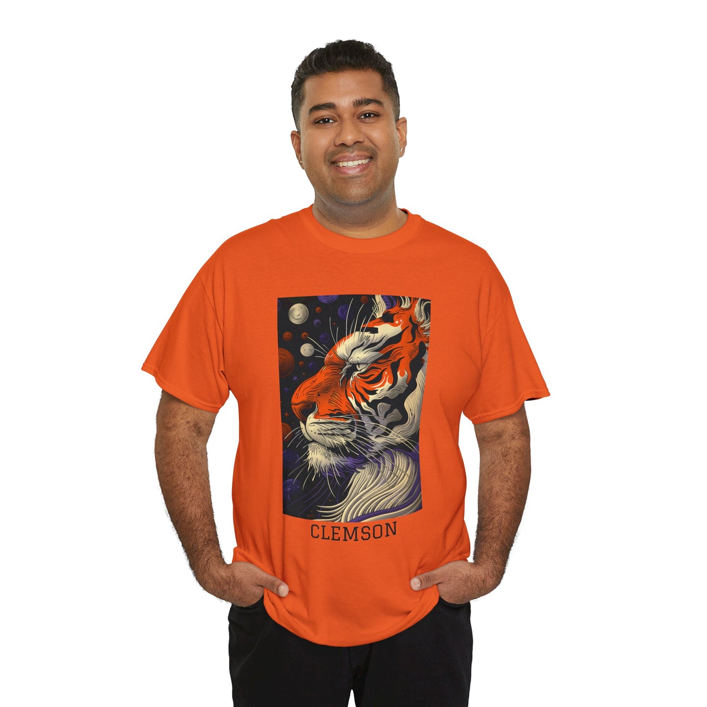 Clemson 02F - Unisex Heavy Cotton Tee - Image on the Front