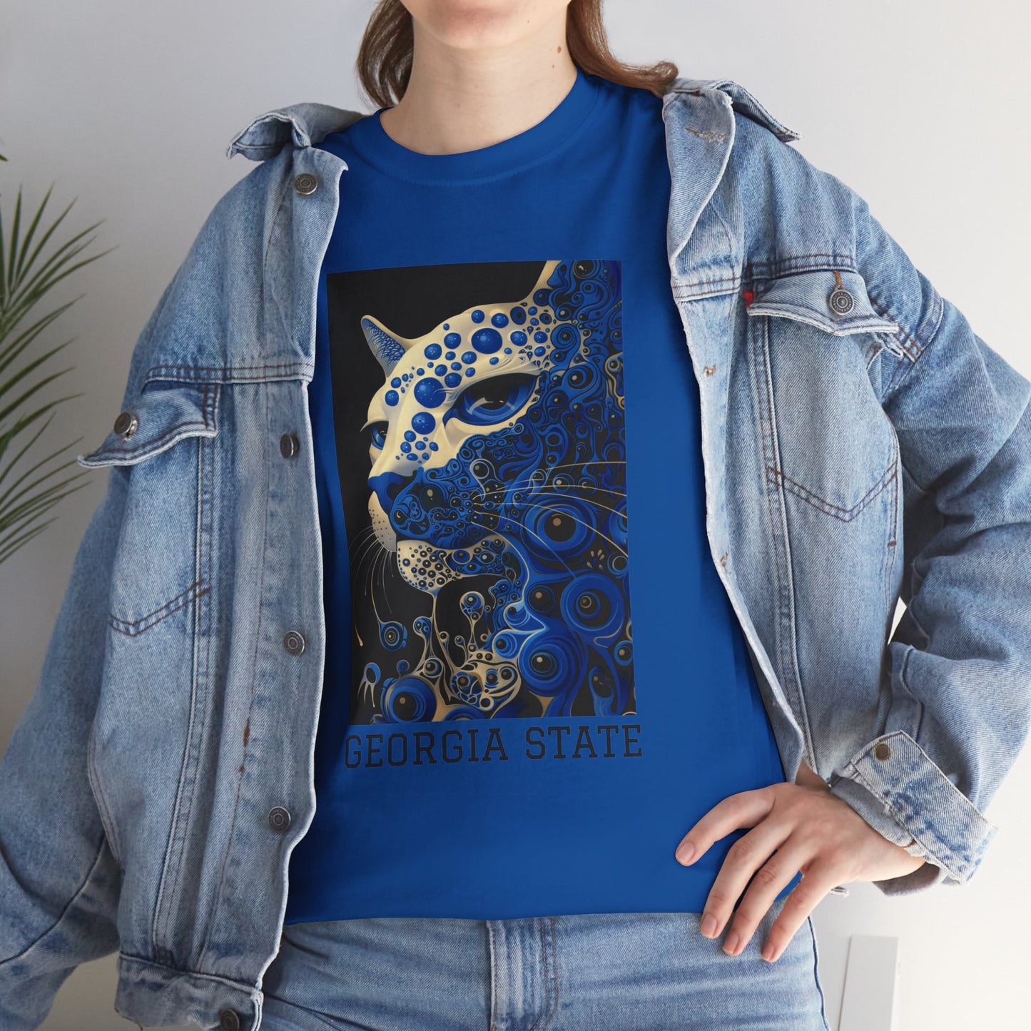Georgia State 01F - Unisex Heavy Cotton Tee - Image on the Front
